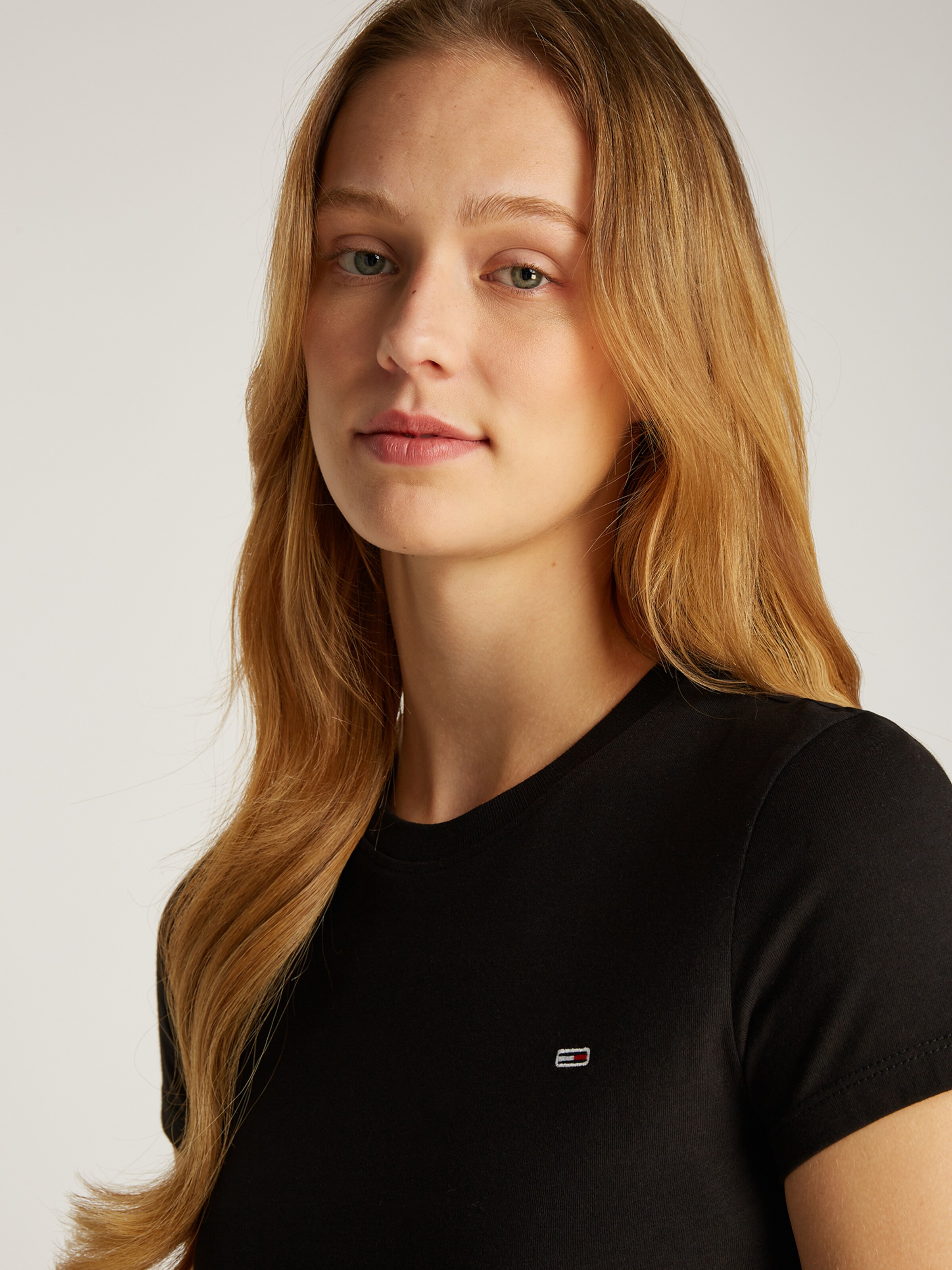 Tommy Jeans Majica črna / bela