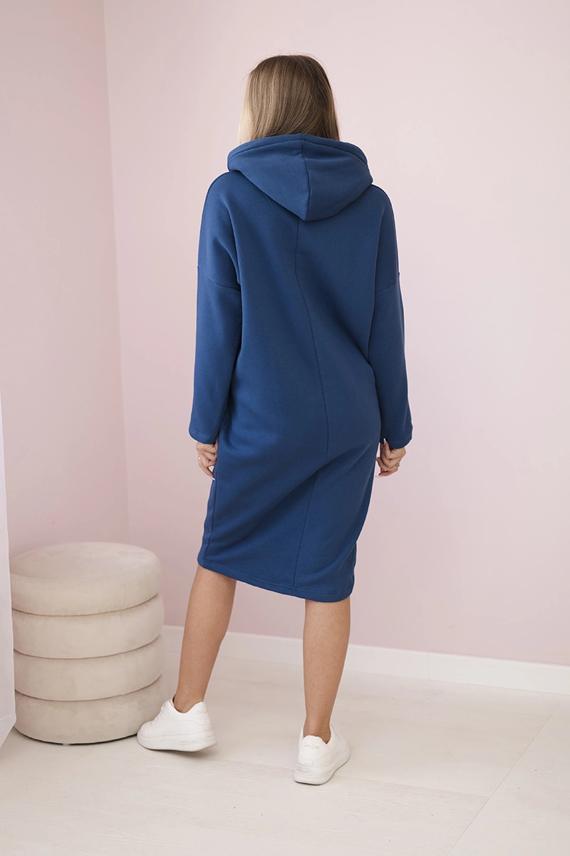 Kesi Dress with a hood and slit for side jeans