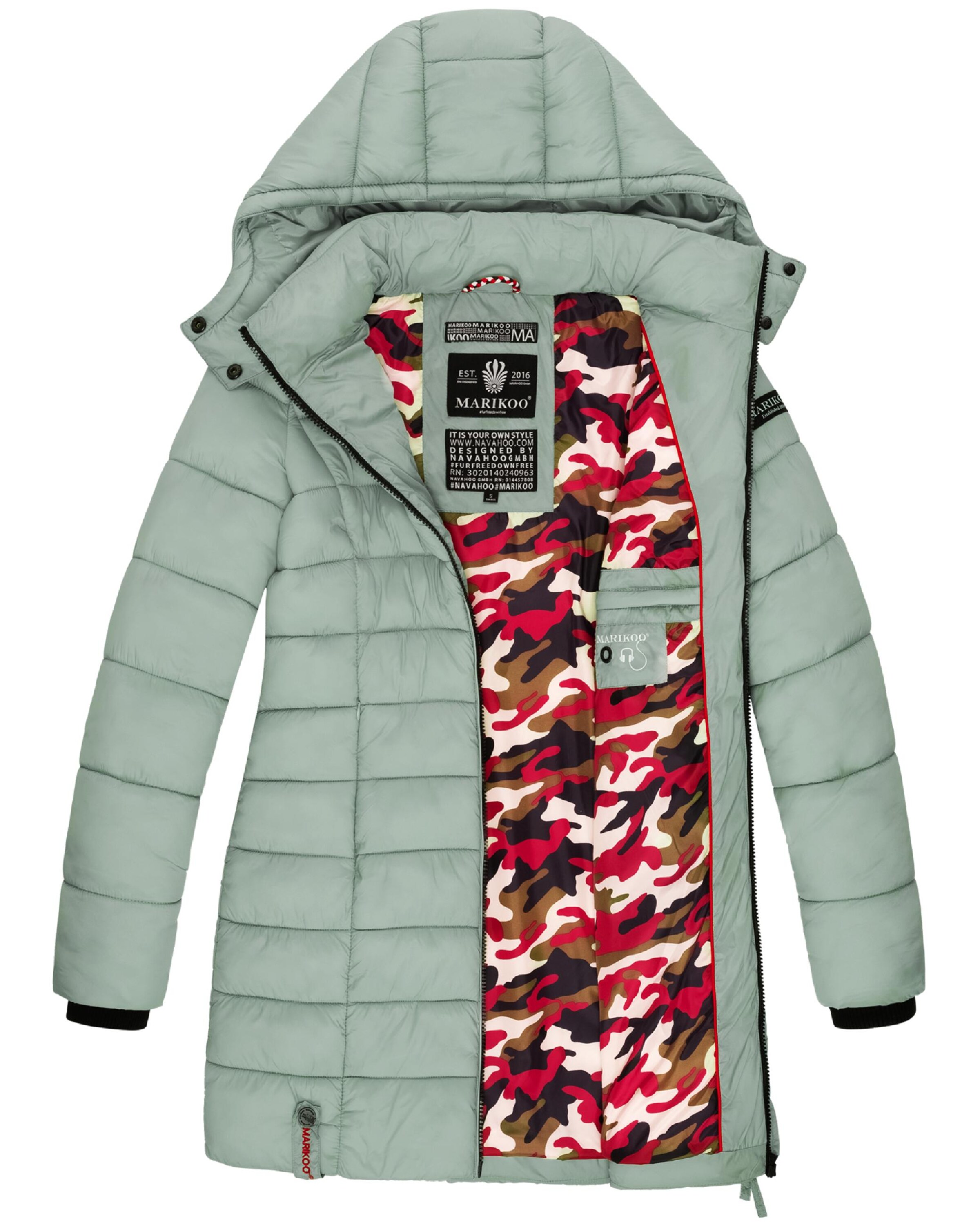 MARIKOO Zimski plašč 'Abendsternchen' svetlo zelena