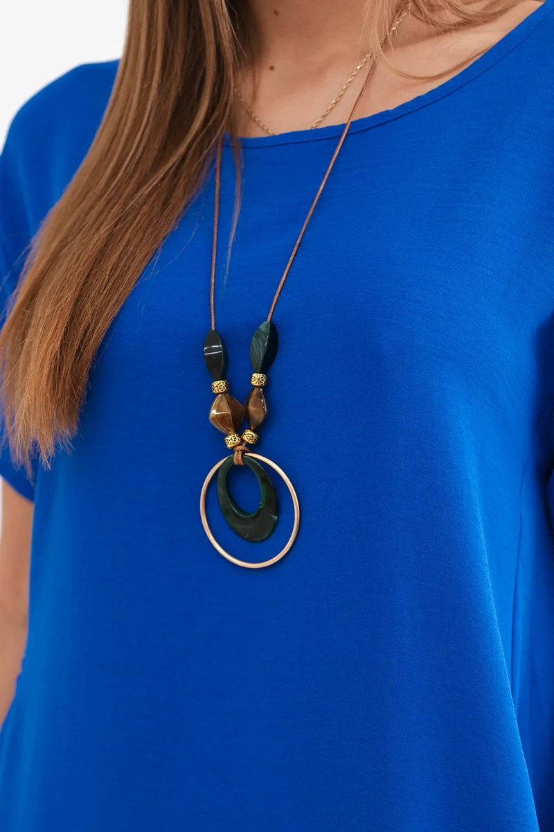 Kesi Włoski Dress with pockets and pendant cornflower blue