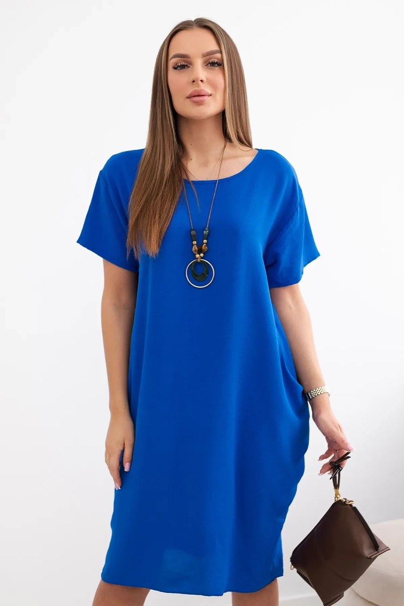 Kesi Włoski Dress with pockets and pendant cornflower blue