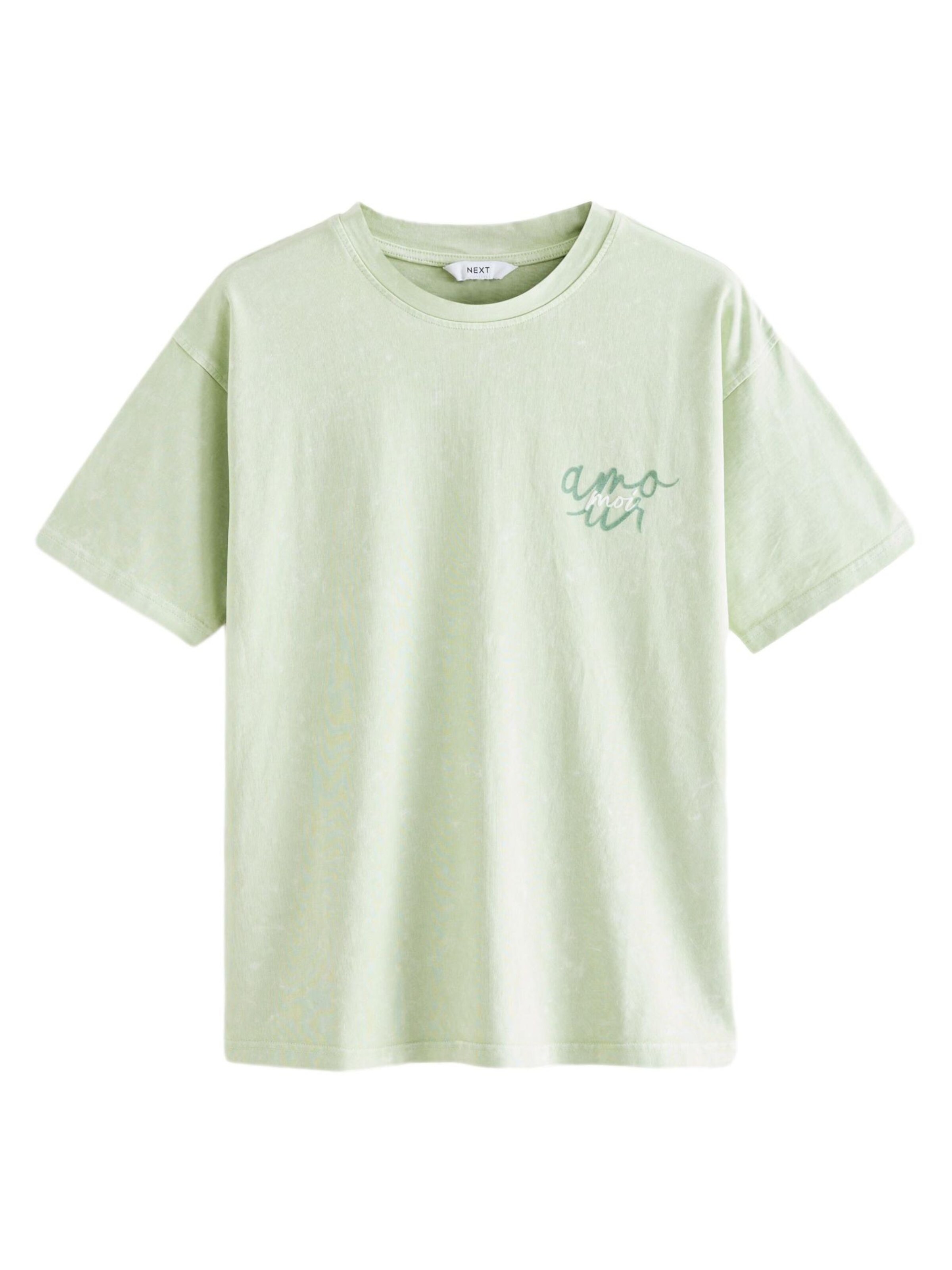Next Majica pastelno zelena / bela