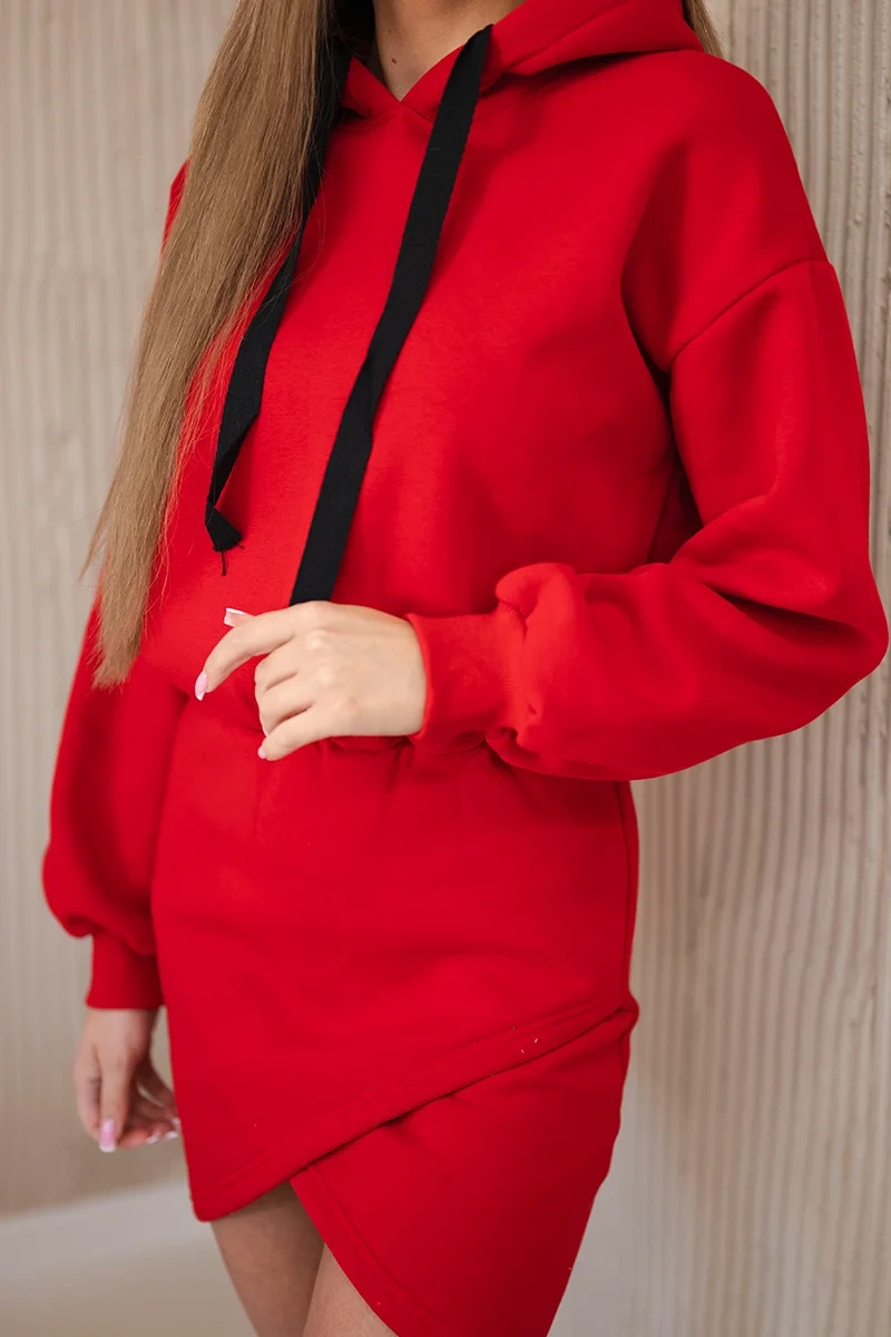 Kesi Insulated dress with a clutch at the bottom red