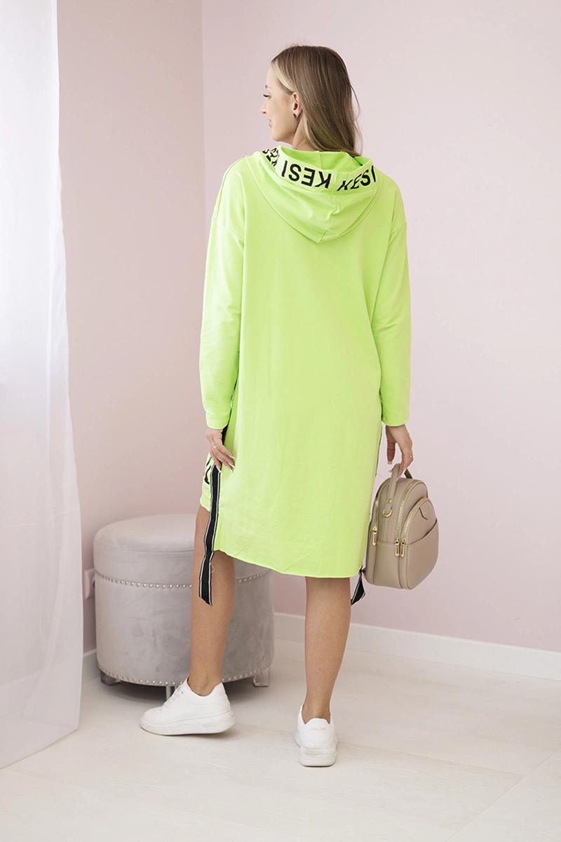 Kesi Hooded dress with pistachio print