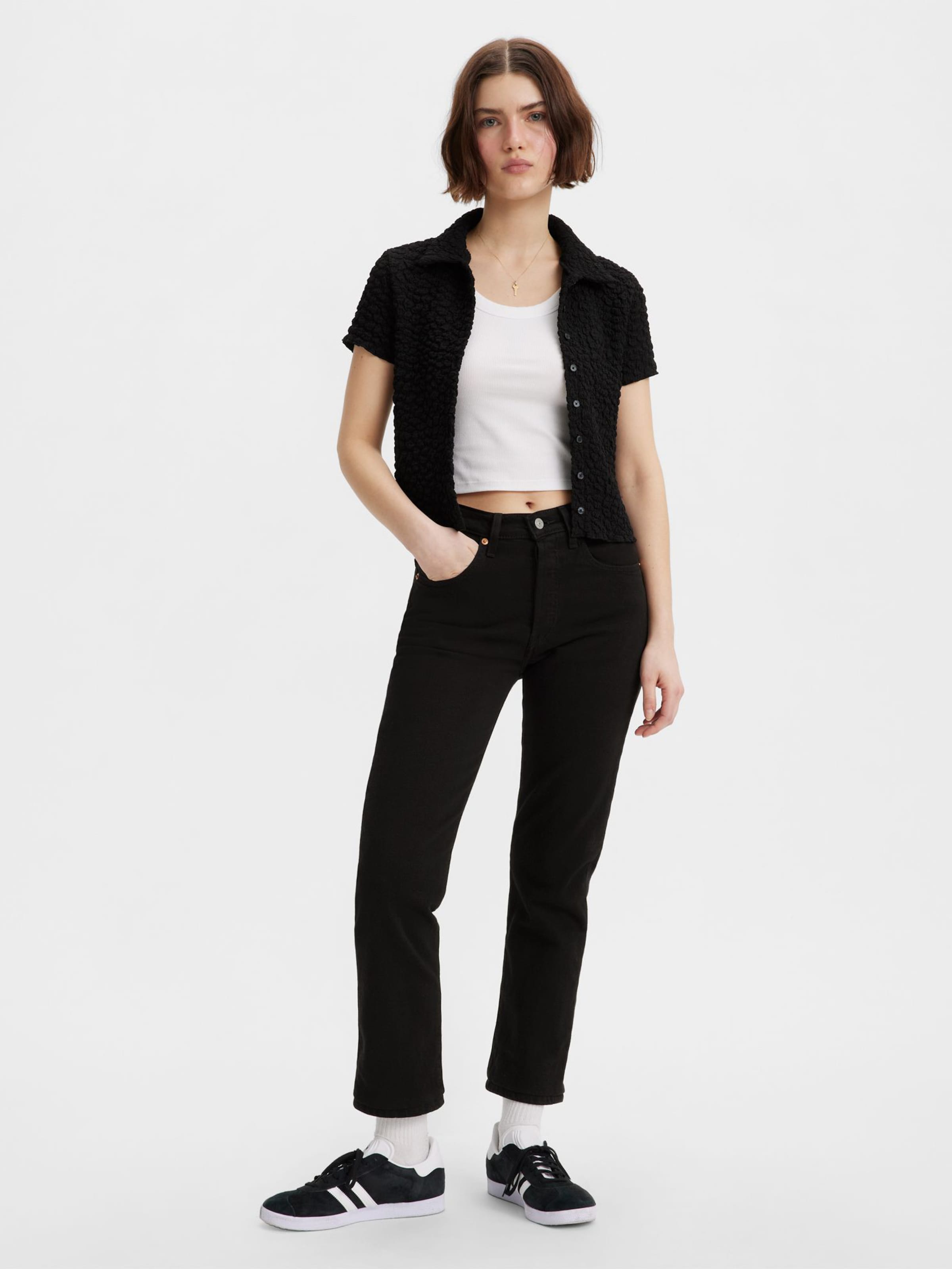 LEVI'S  Kavbojke '501 Crop' črna