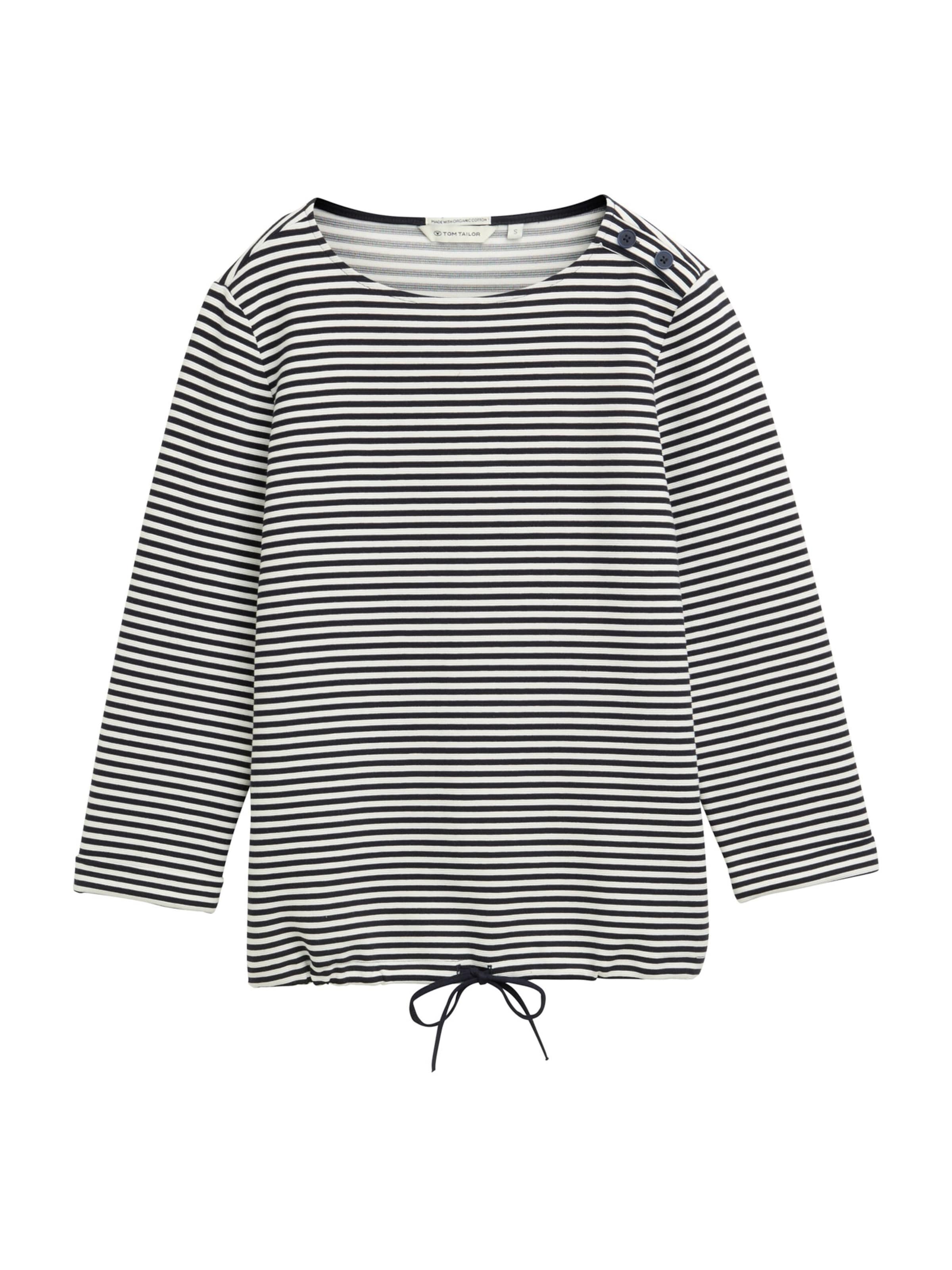 TOM TAILOR Majica temno modra / bela