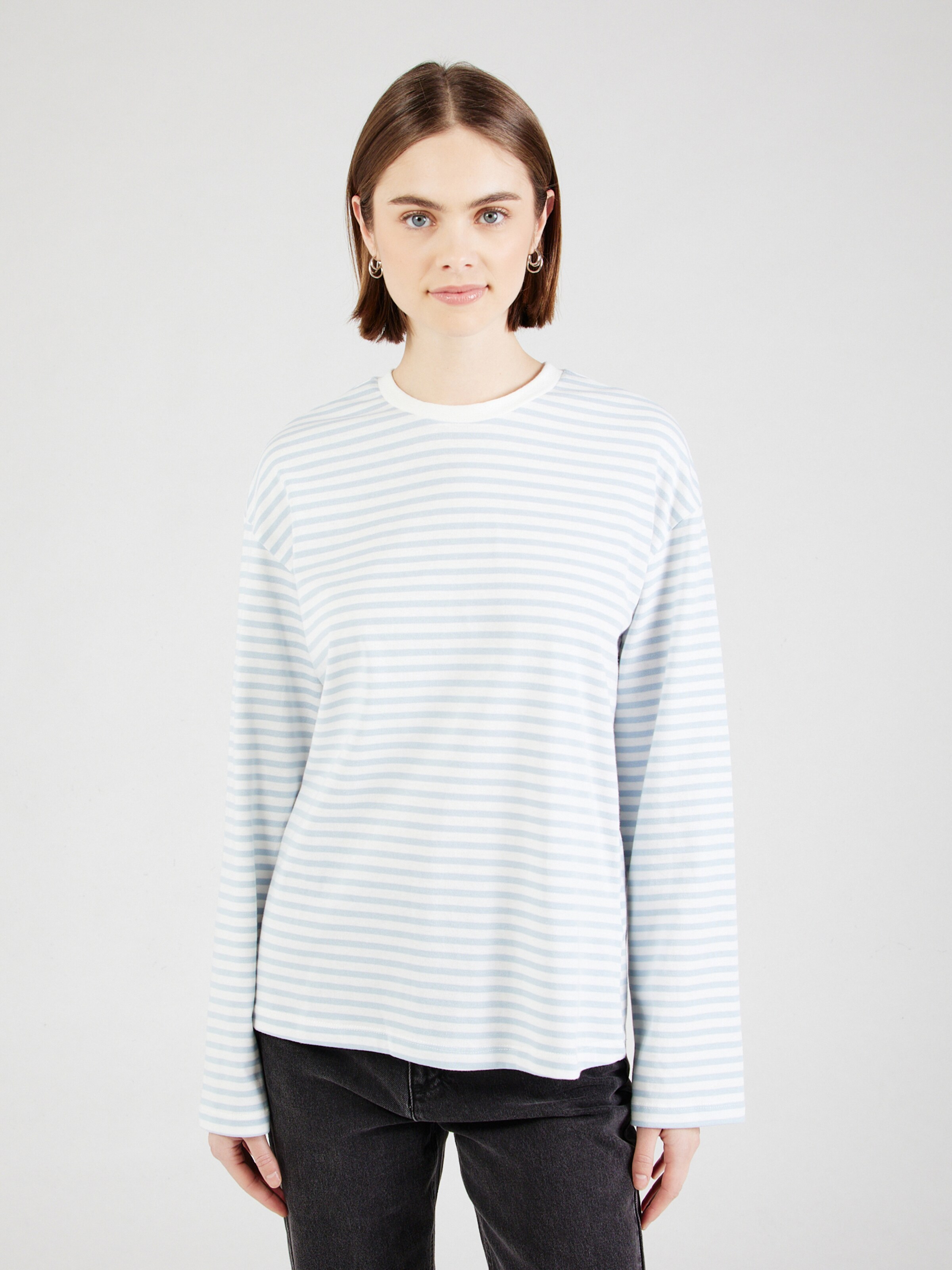 PIECES Majica 'PCSadie' svetlo modra / bela