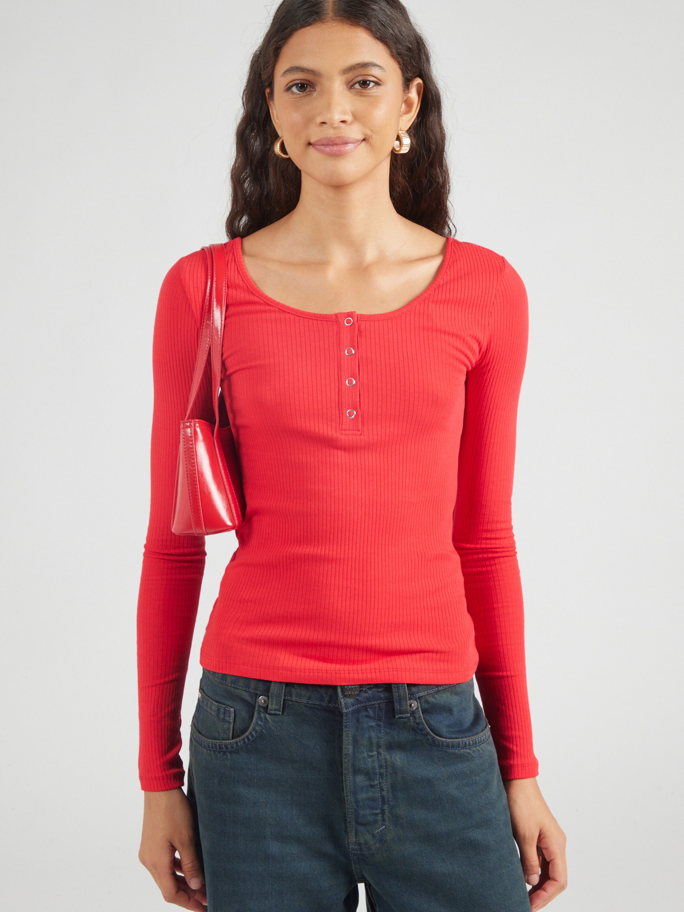 PIECES Majica 'PCKITTE' rdeča