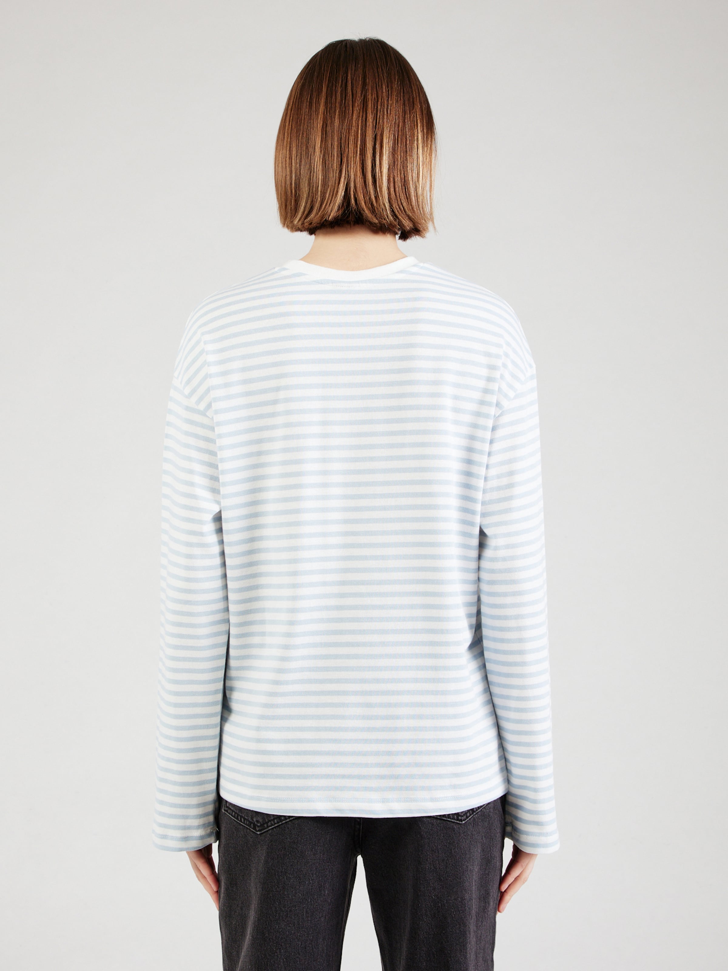 PIECES Majica 'PCSadie' svetlo modra / bela