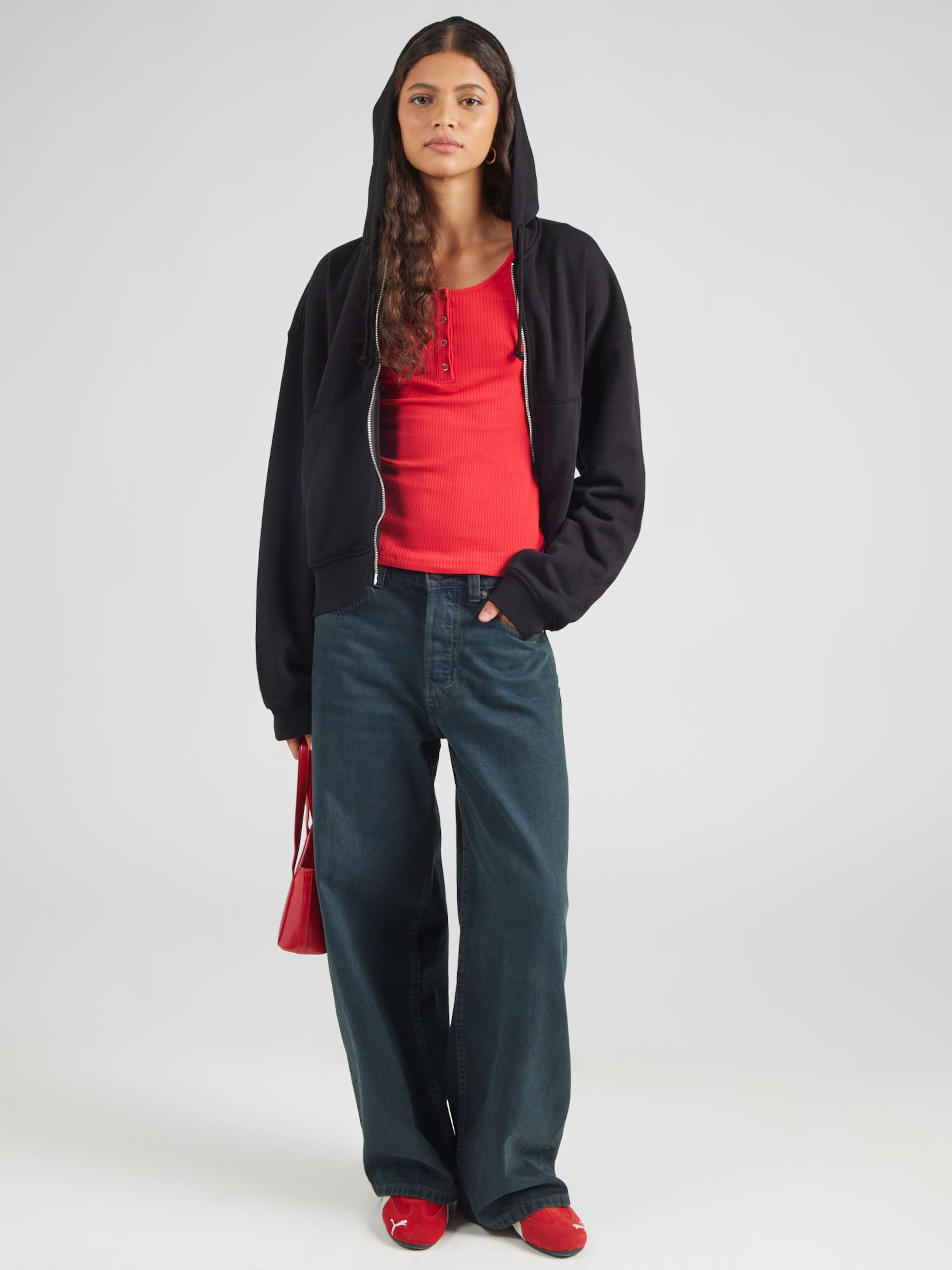 PIECES Majica 'PCKITTE' rdeča