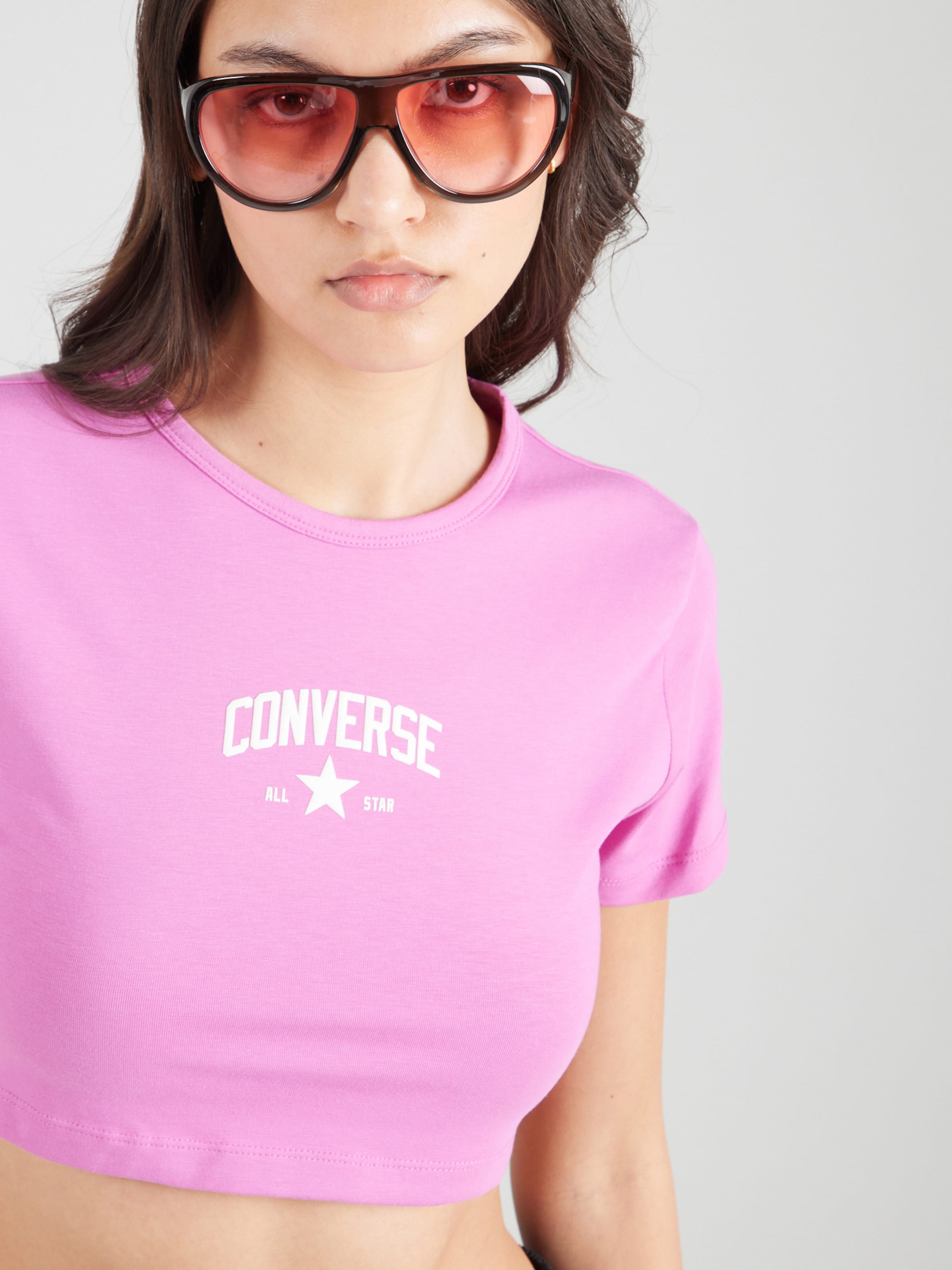 CONVERSE Majica roza / bela