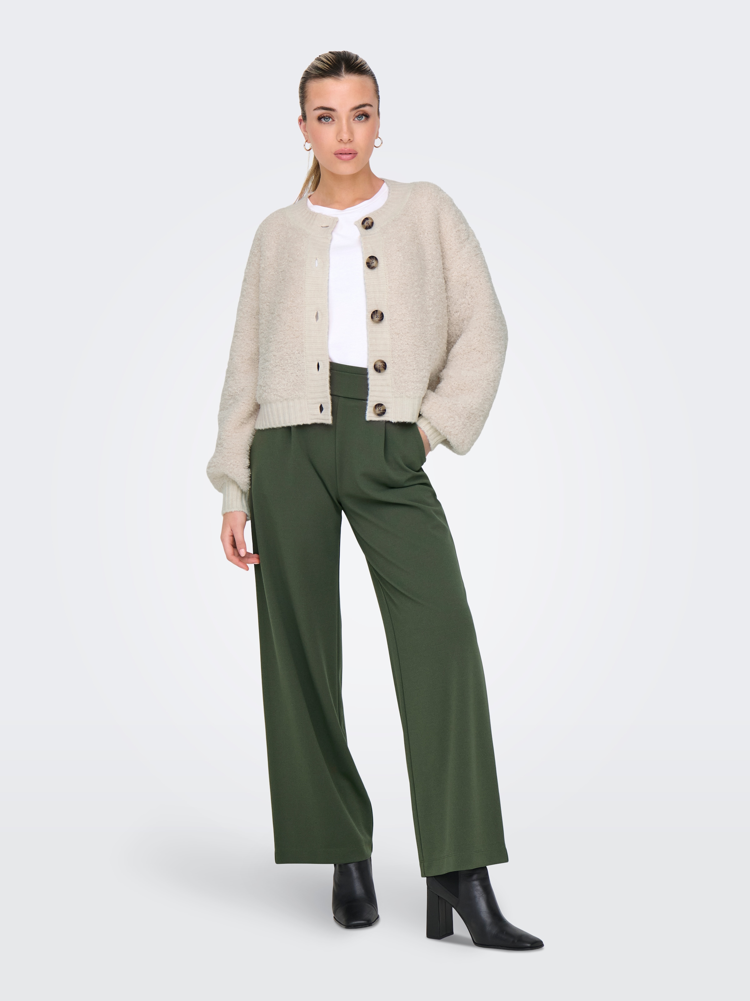 JDY Hlače z naborki 'JDYGEGGO' večbarvno zelena