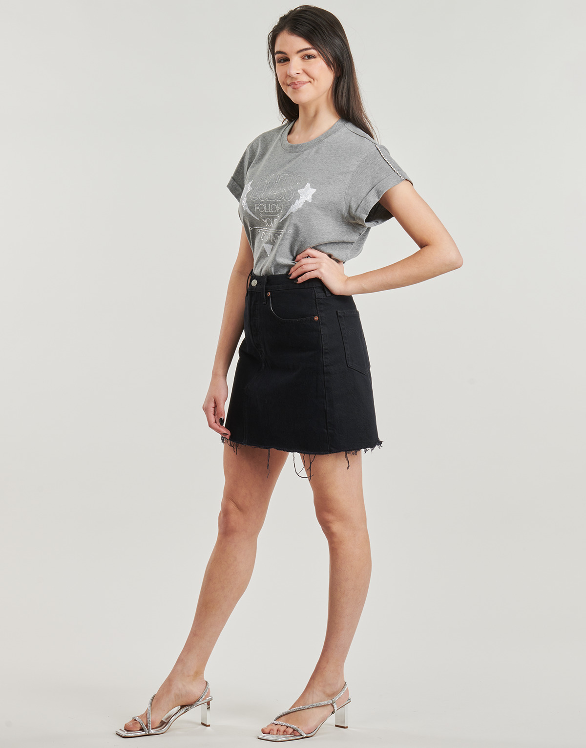 Guess Majice s kratkimi rokavi SLEEVES STRASS Guess