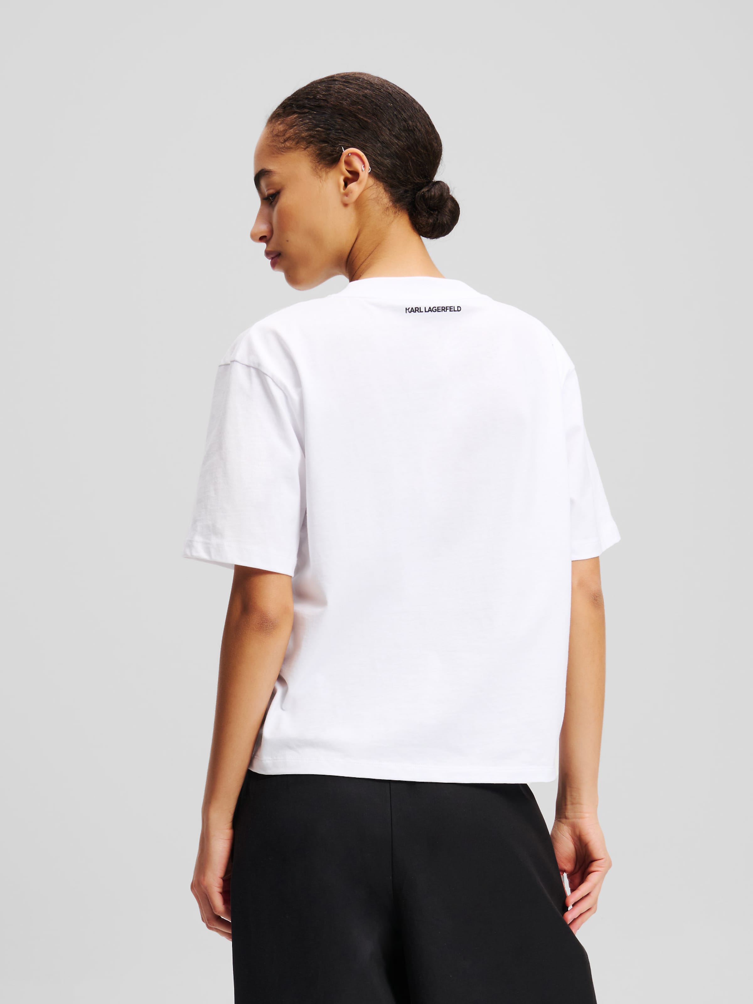 Karl Lagerfeld Majica črna / bela