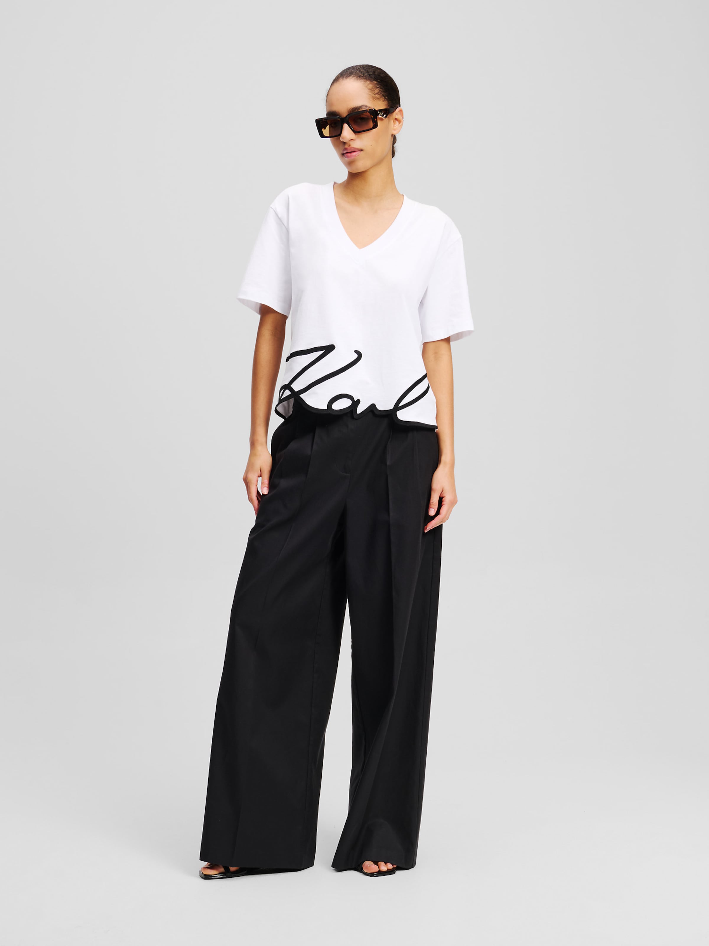 Karl Lagerfeld Majica črna / bela