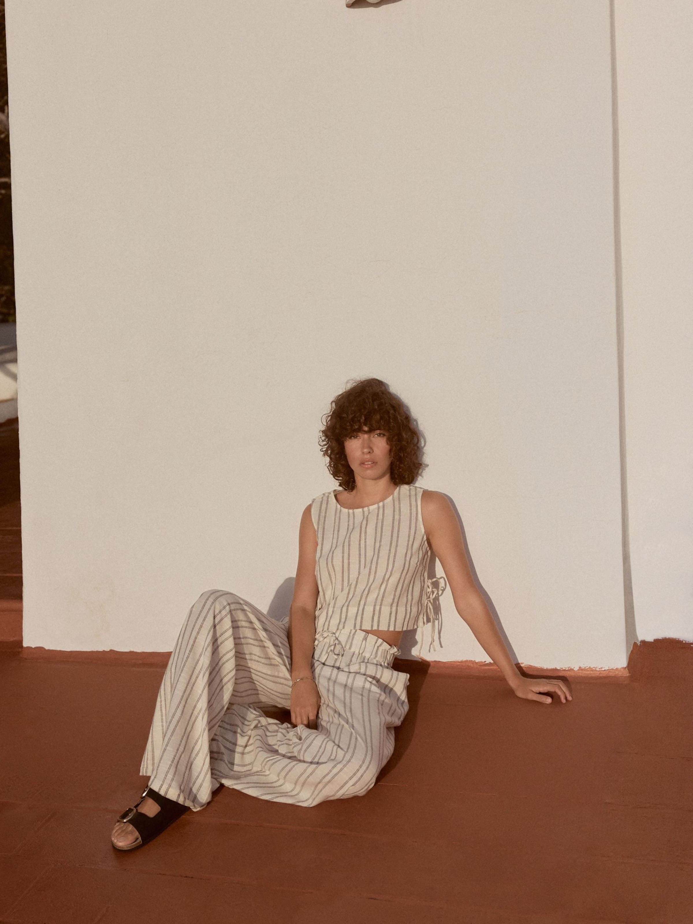 Next Hlače svetlo bež / jelka