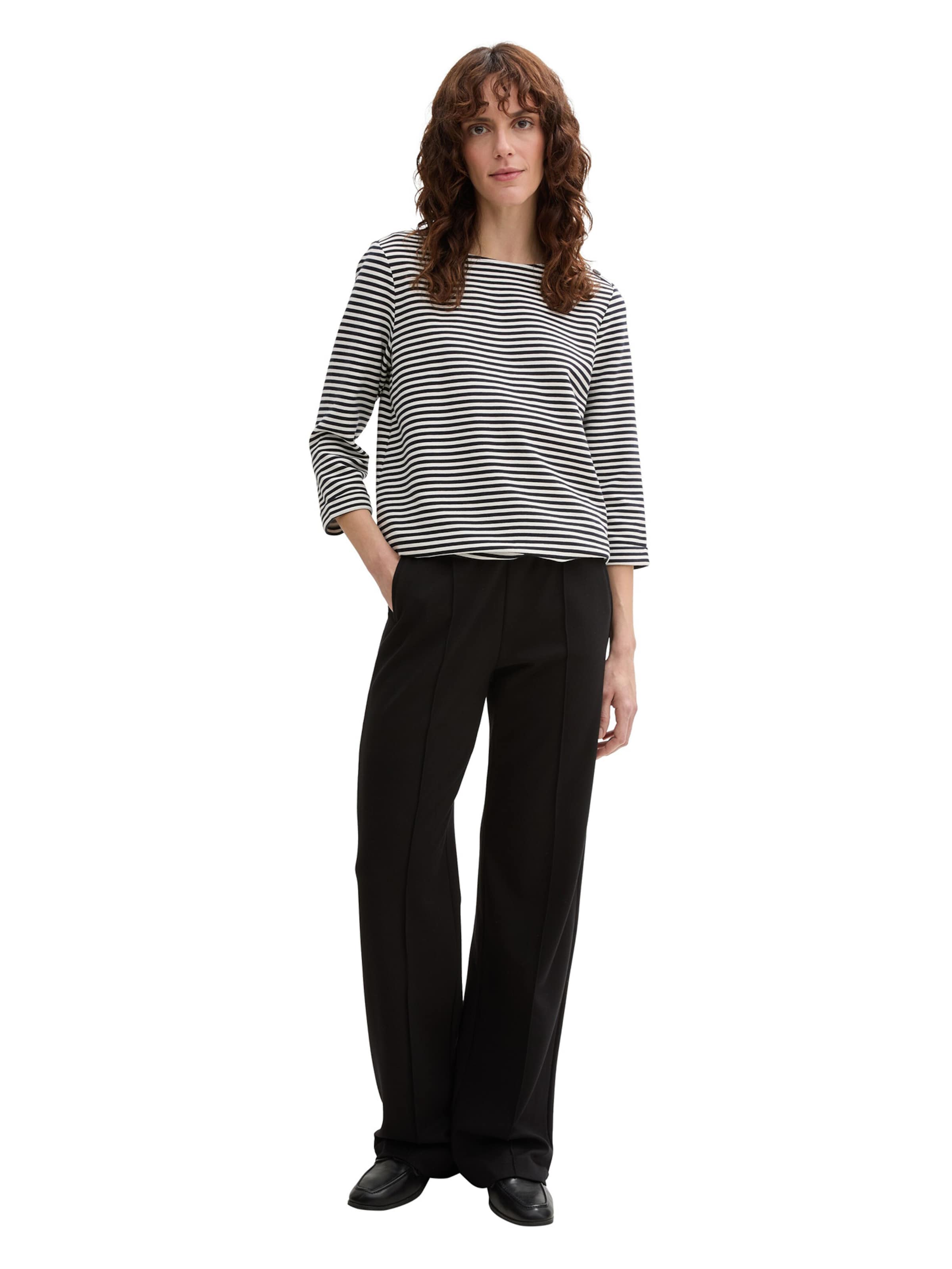 TOM TAILOR Majica temno modra / bela