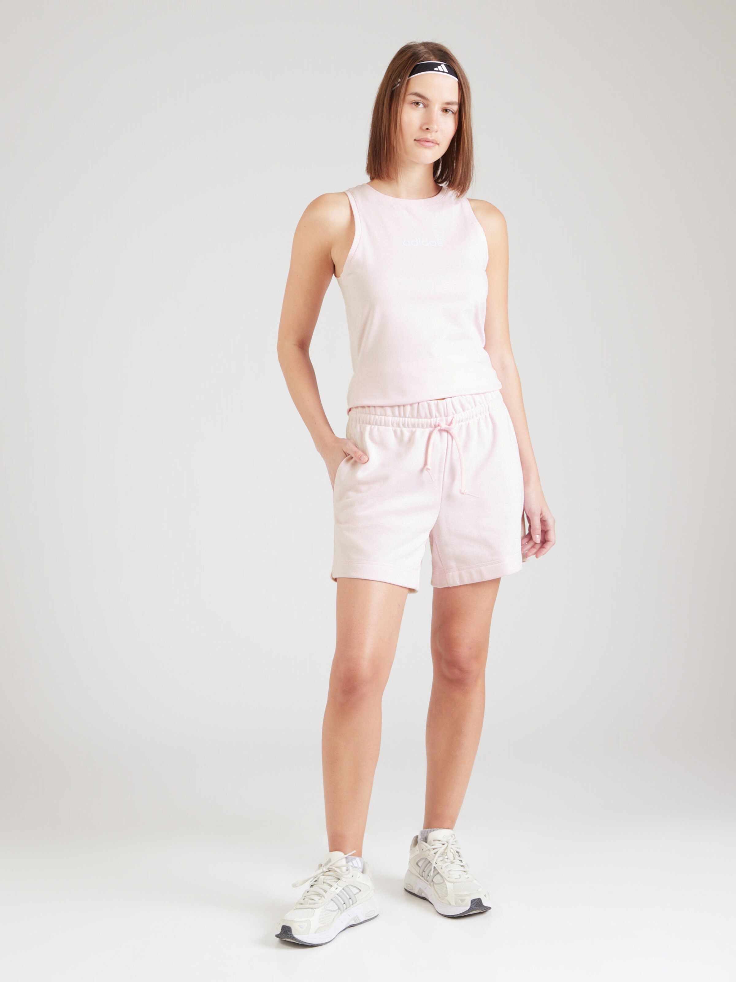 ADIDAS SPORTSWEAR Športni top 'Essentials' roza / bela