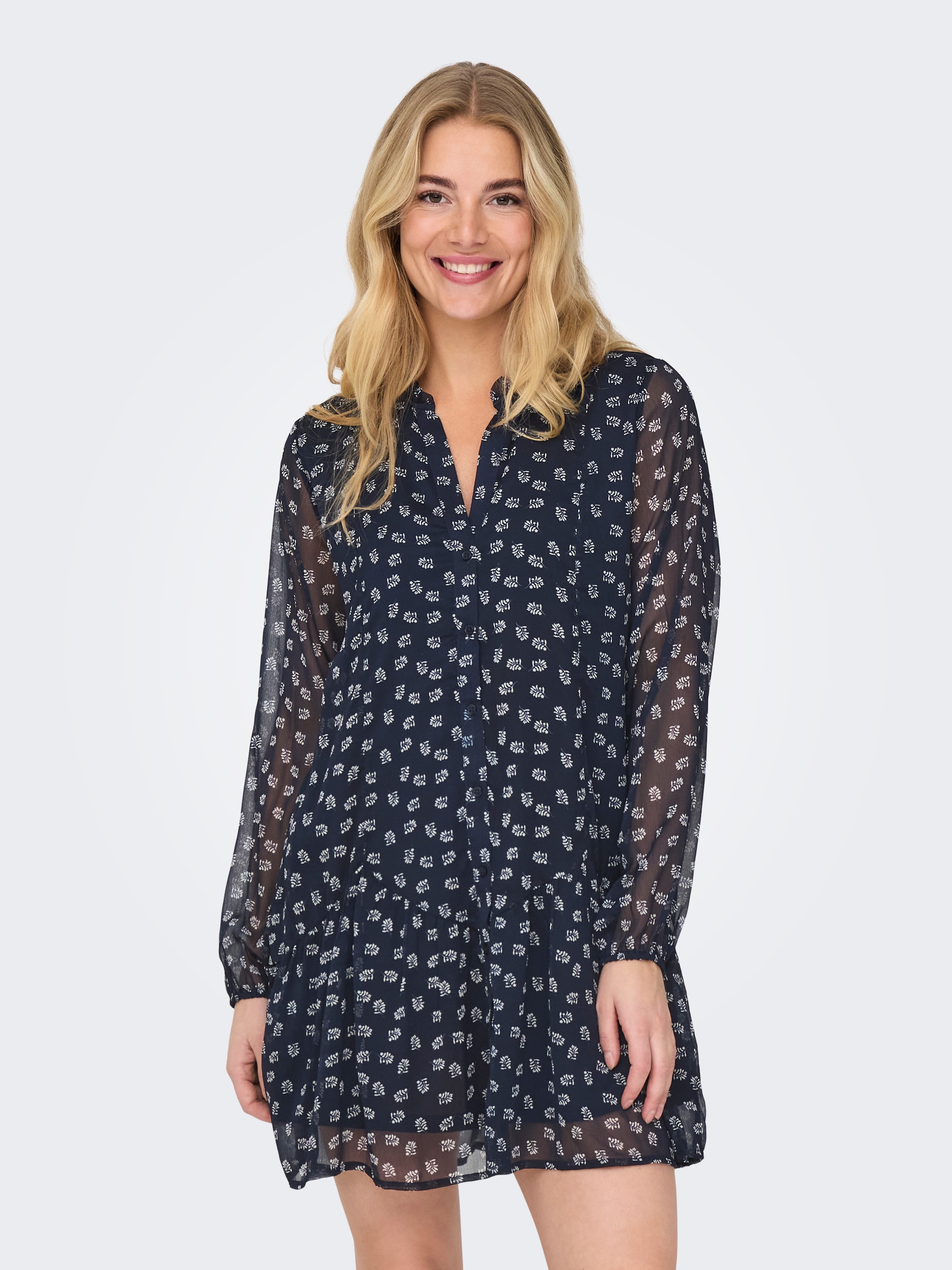 ONLY Dolga srajca 'ONLEMILIE' nočno modra / bela