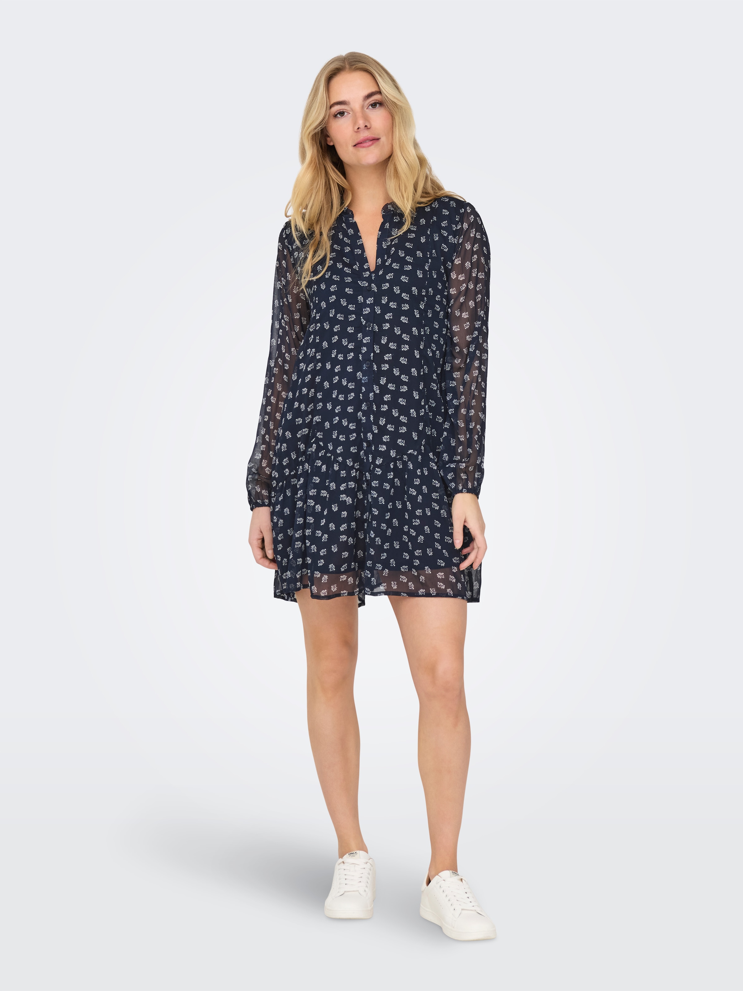 ONLY Dolga srajca 'ONLEMILIE' nočno modra / bela