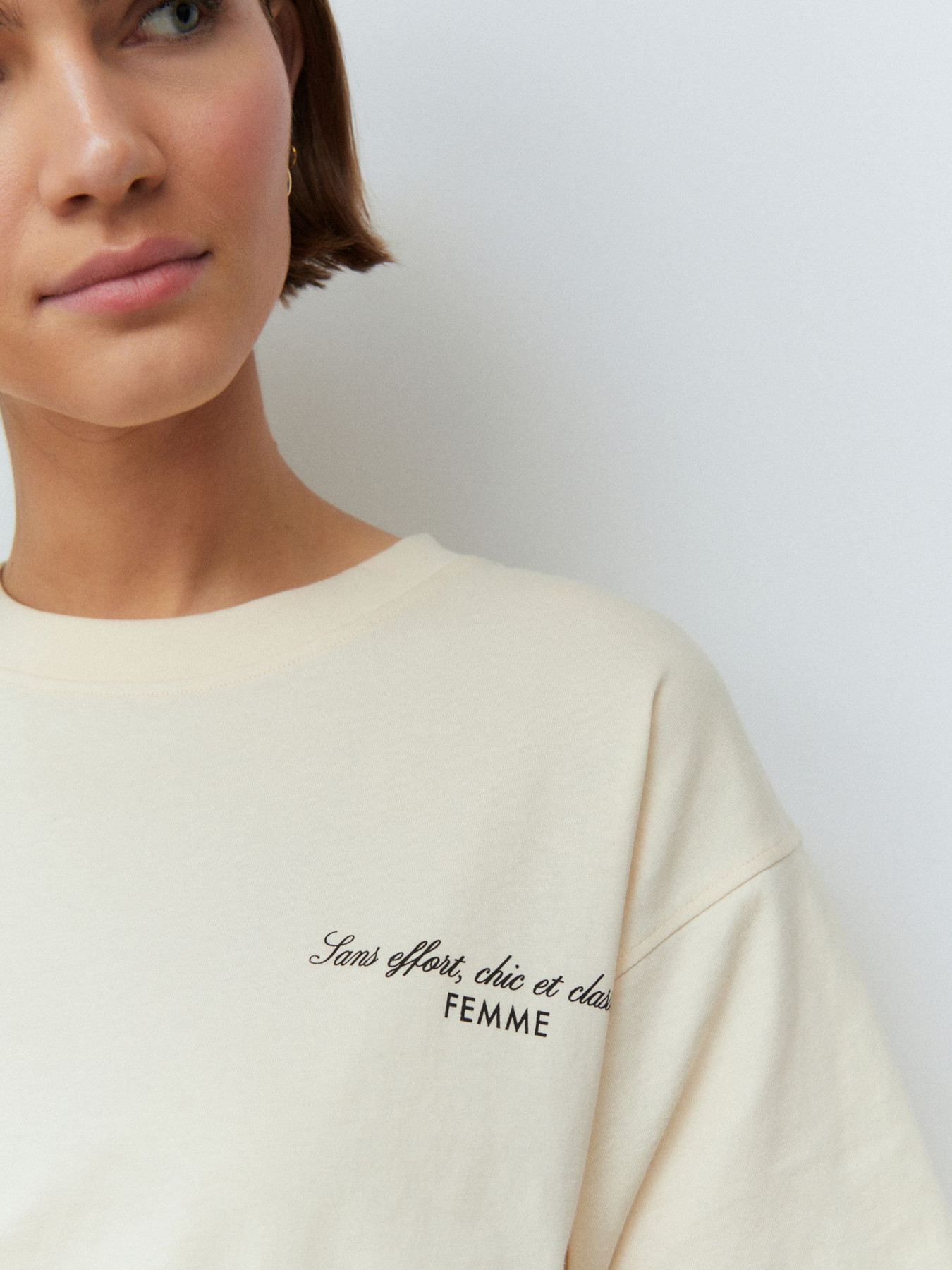 Next Majica ecru / črna