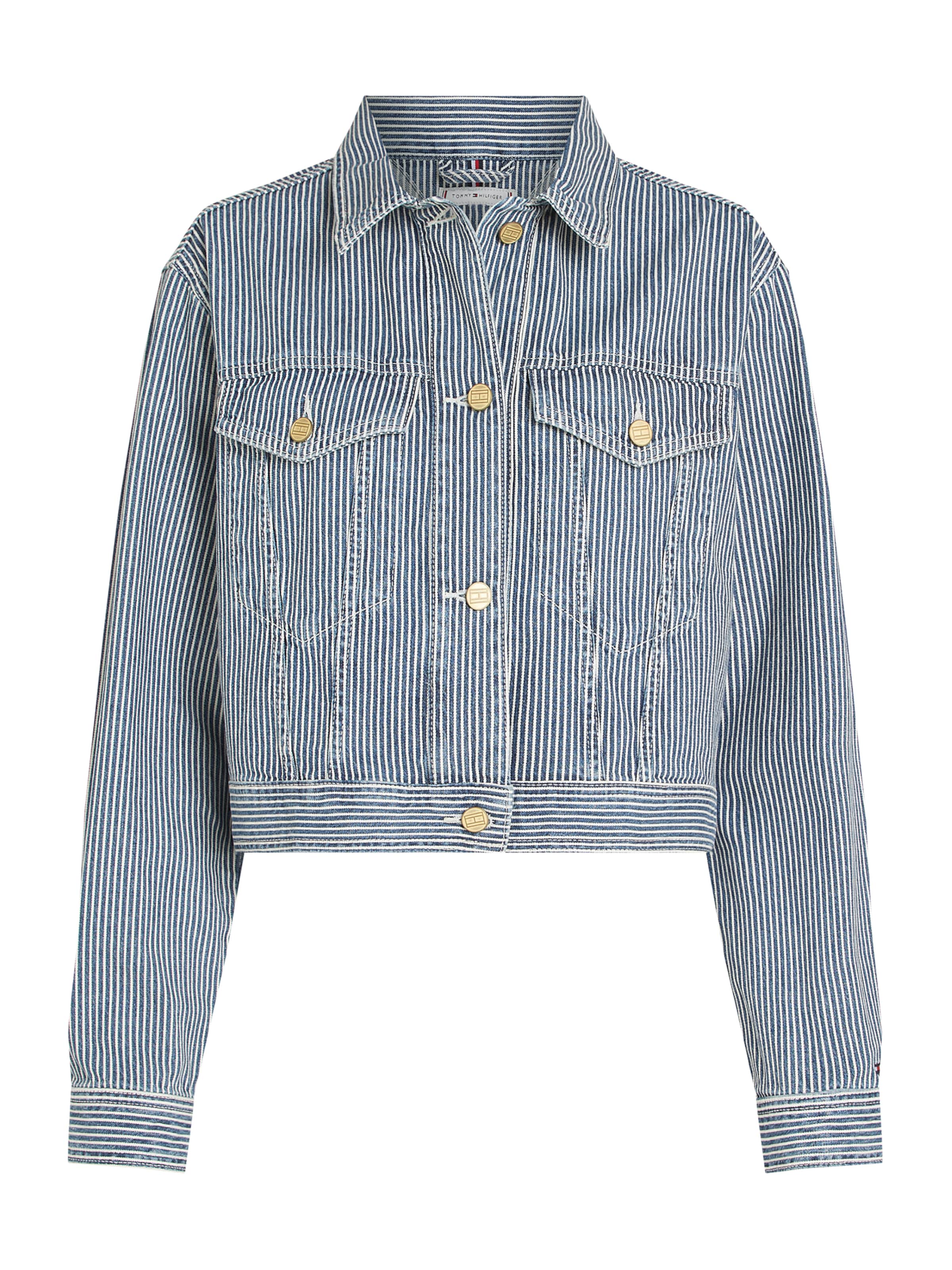 TOMMY HILFIGER Prehodna jakna moder denim / bela