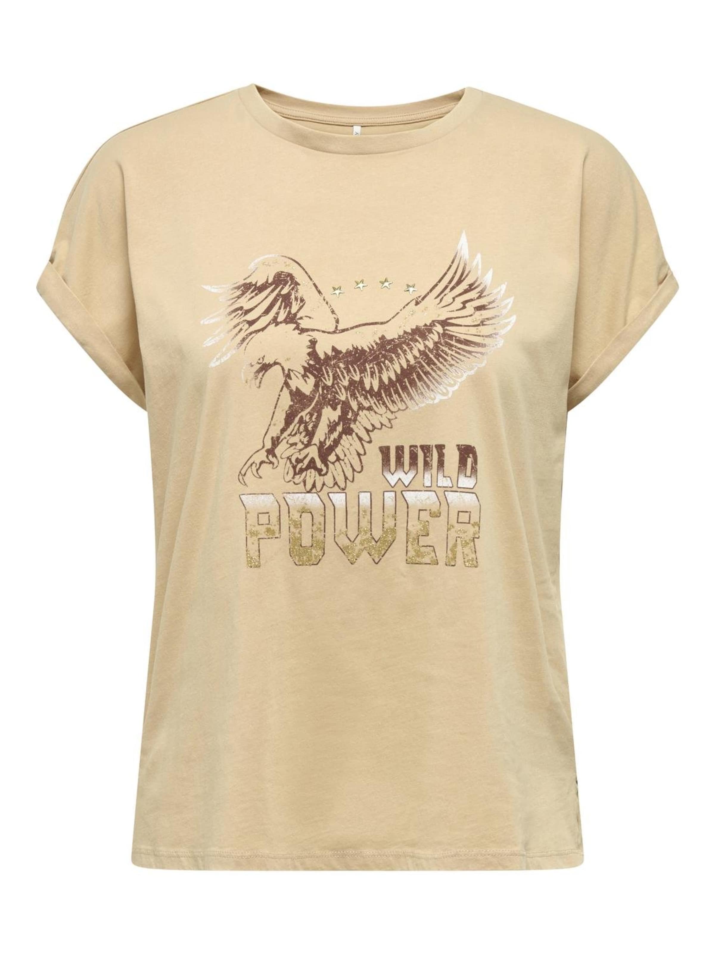 ONLY Majica temno bež / temno rjava / gorčica