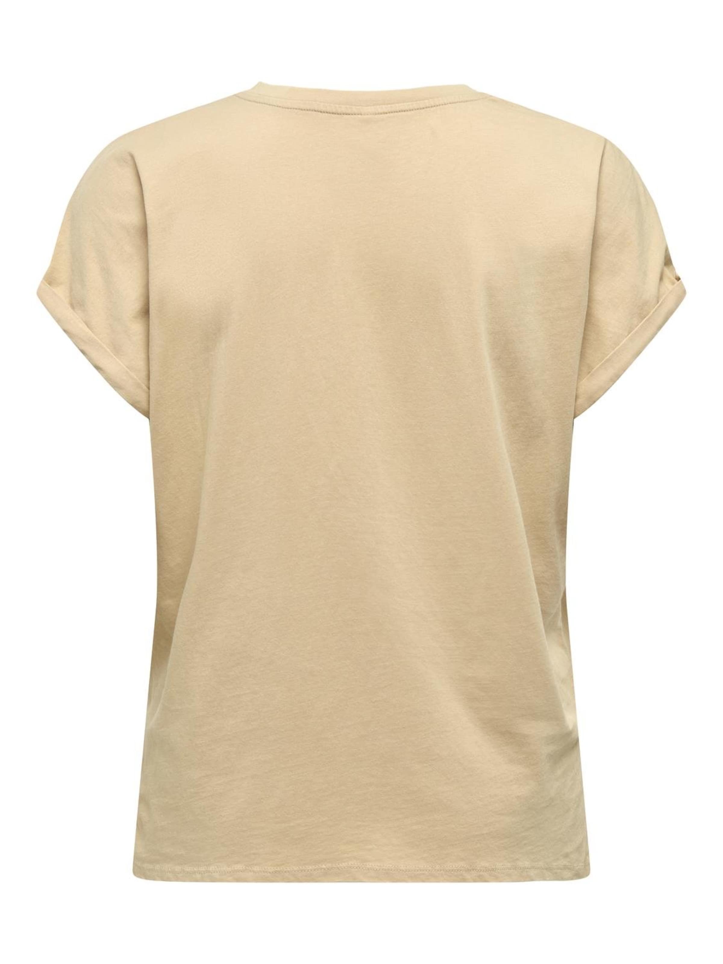 ONLY Majica temno bež / temno rjava / gorčica