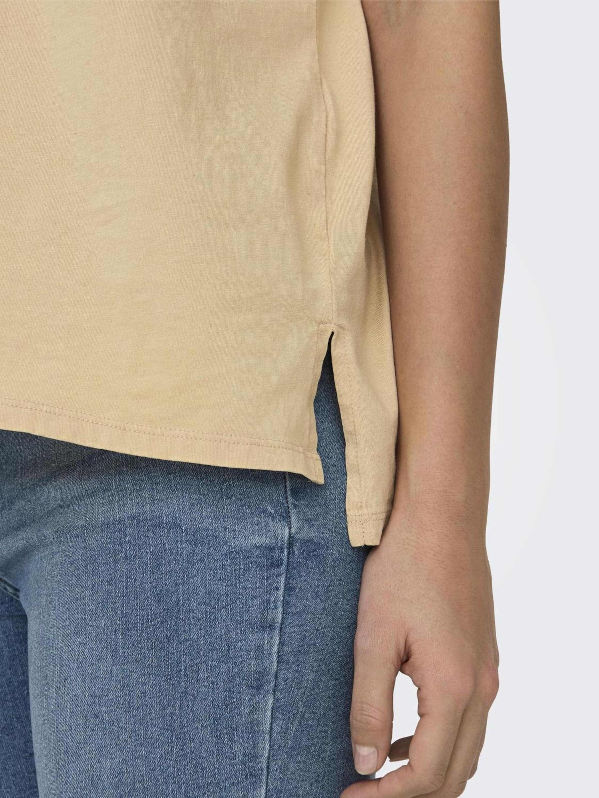 ONLY Majica temno bež / temno rjava / gorčica