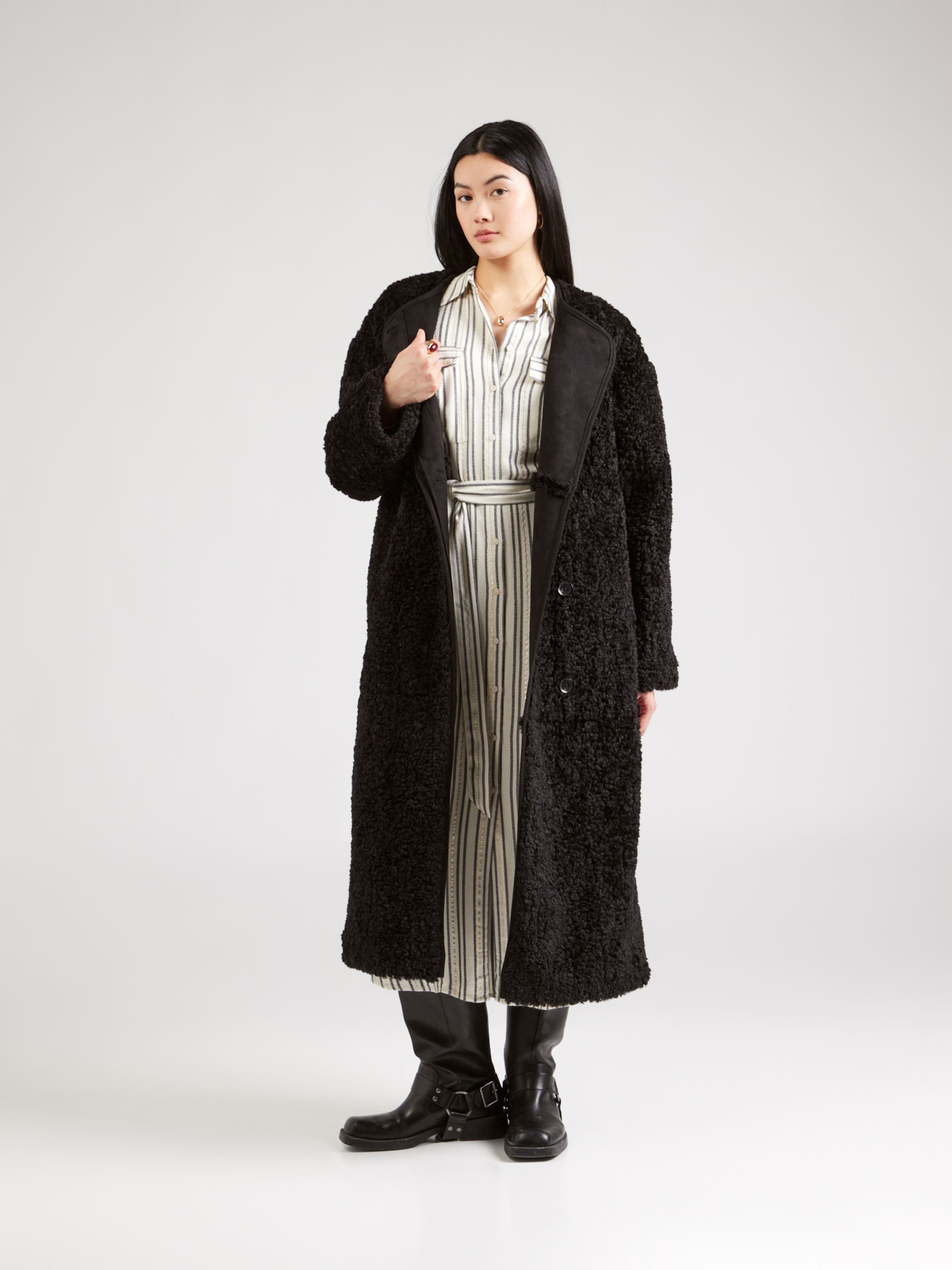 VERO MODA Dolga srajca 'VMBAYA' bež / črna / srebrna