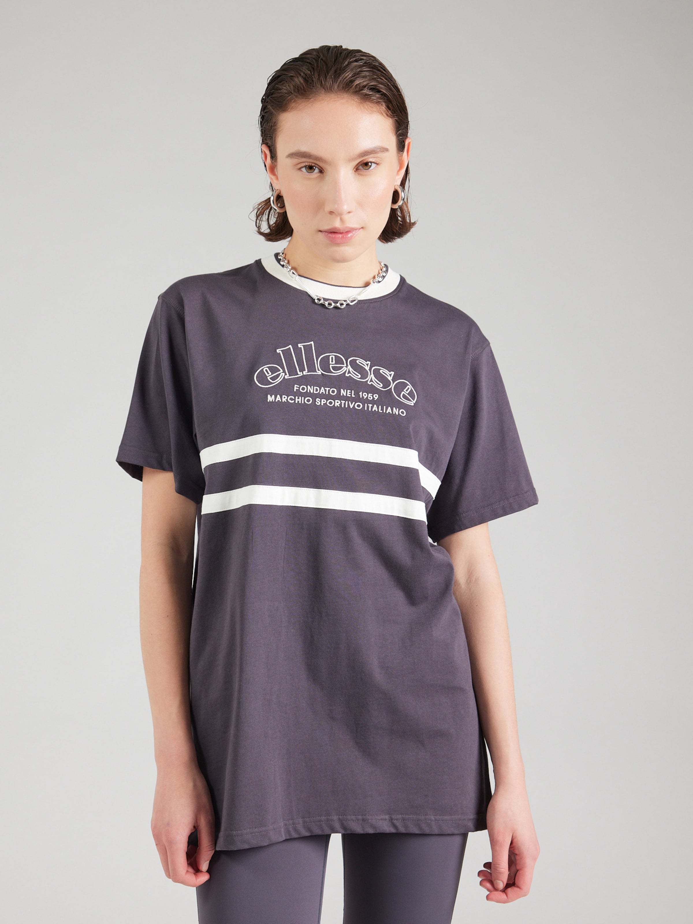 ELLESSE Majica 'THONES' temno siva / bela