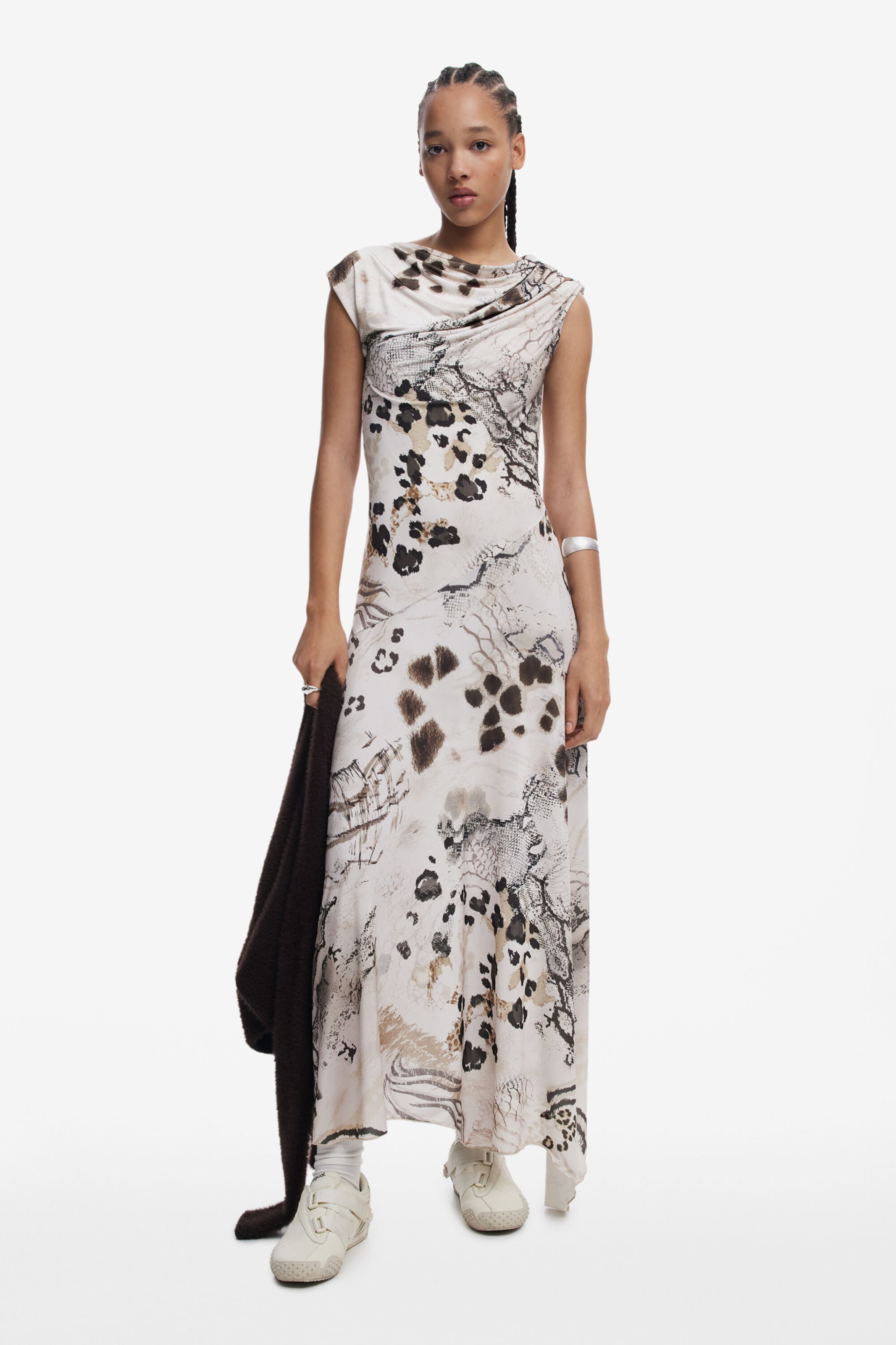 Desigual Poletna obleka bež / rjava / kapučino