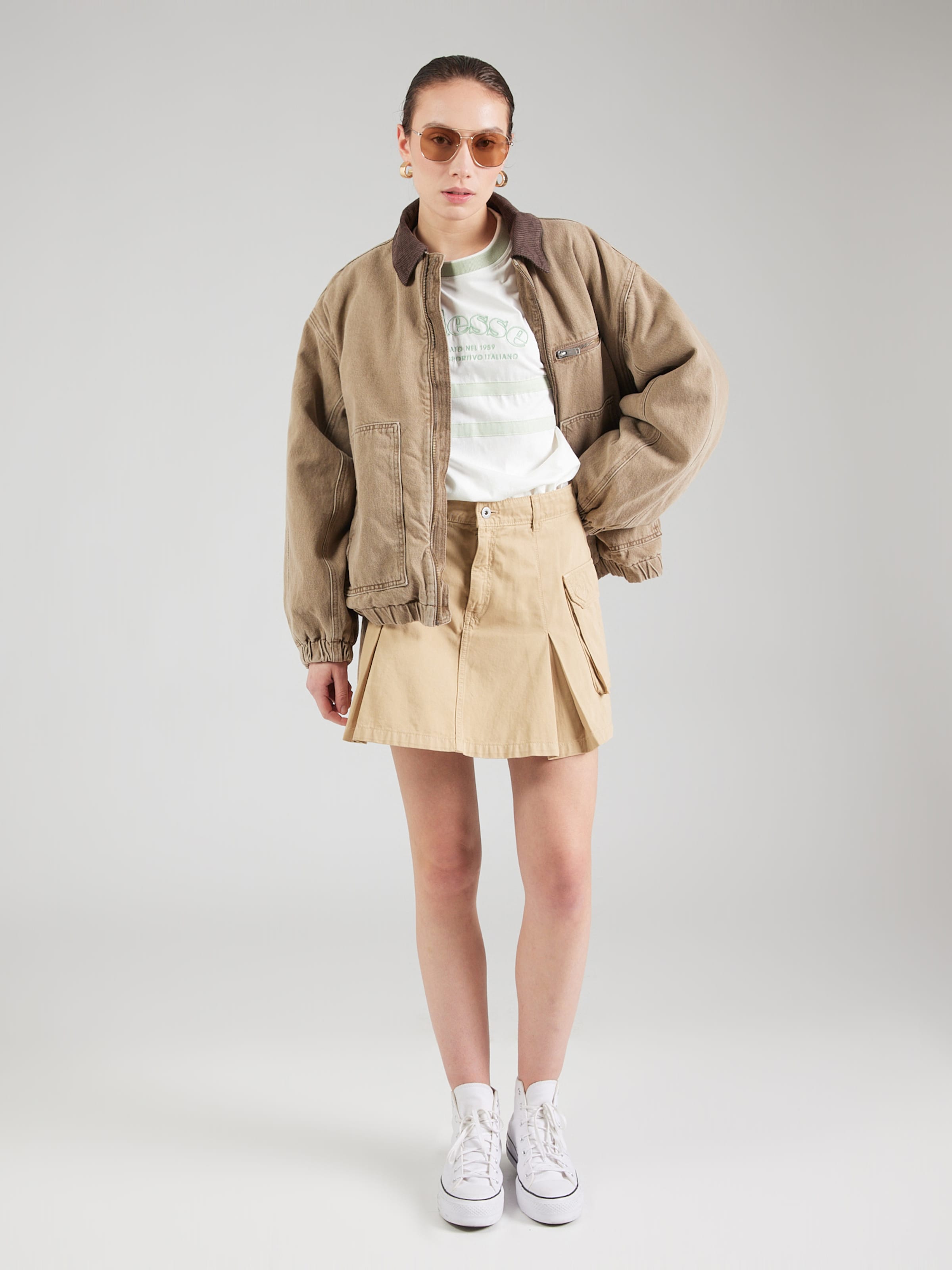 ELLESSE Majica 'THONES' svetlo siva / svetlo zelena / off-bela