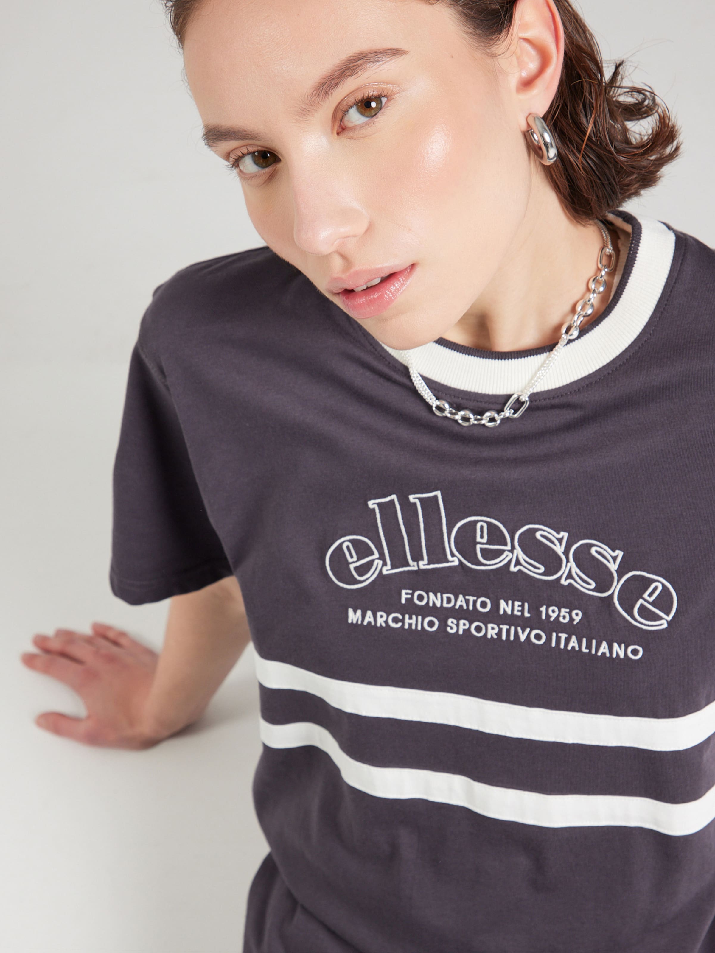 ELLESSE Majica 'THONES' temno siva / bela