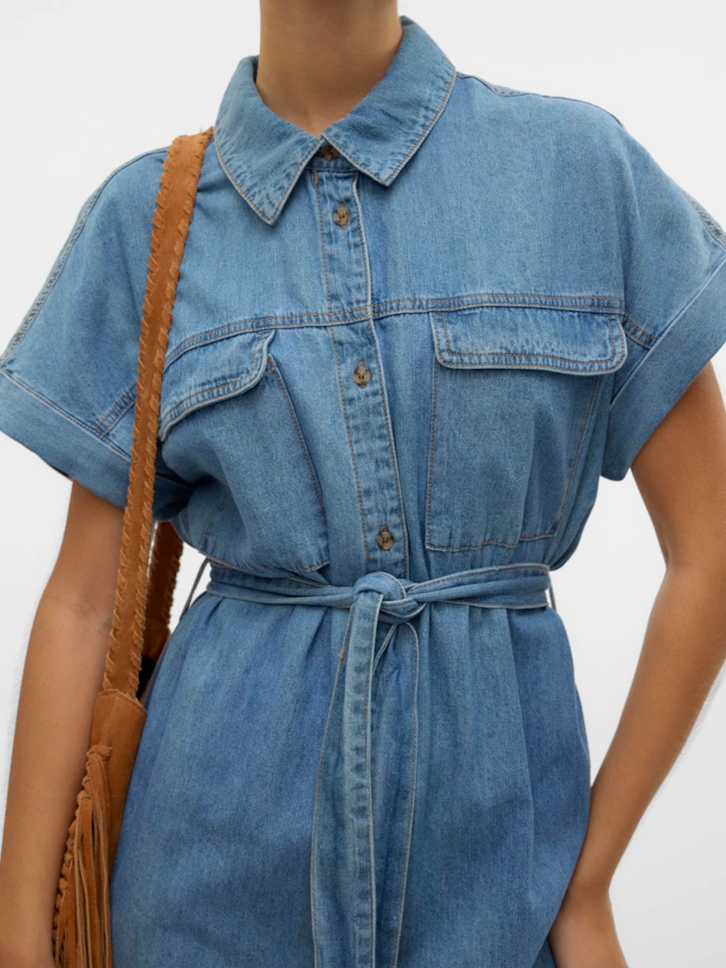 VERO MODA Dolga srajca 'VMNotus' moder denim