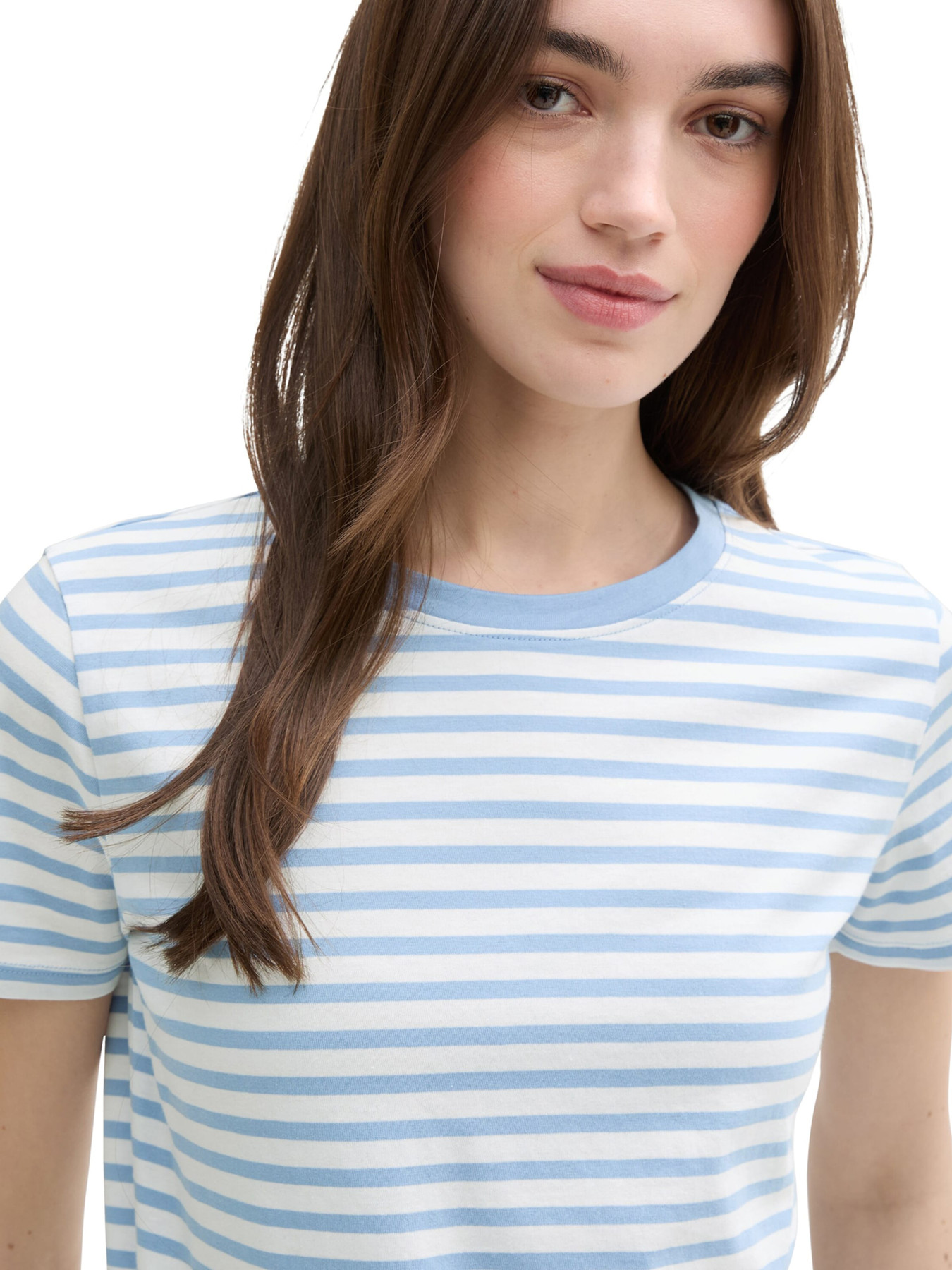 TOM TAILOR DENIM Majica svetlo modra / off-bela