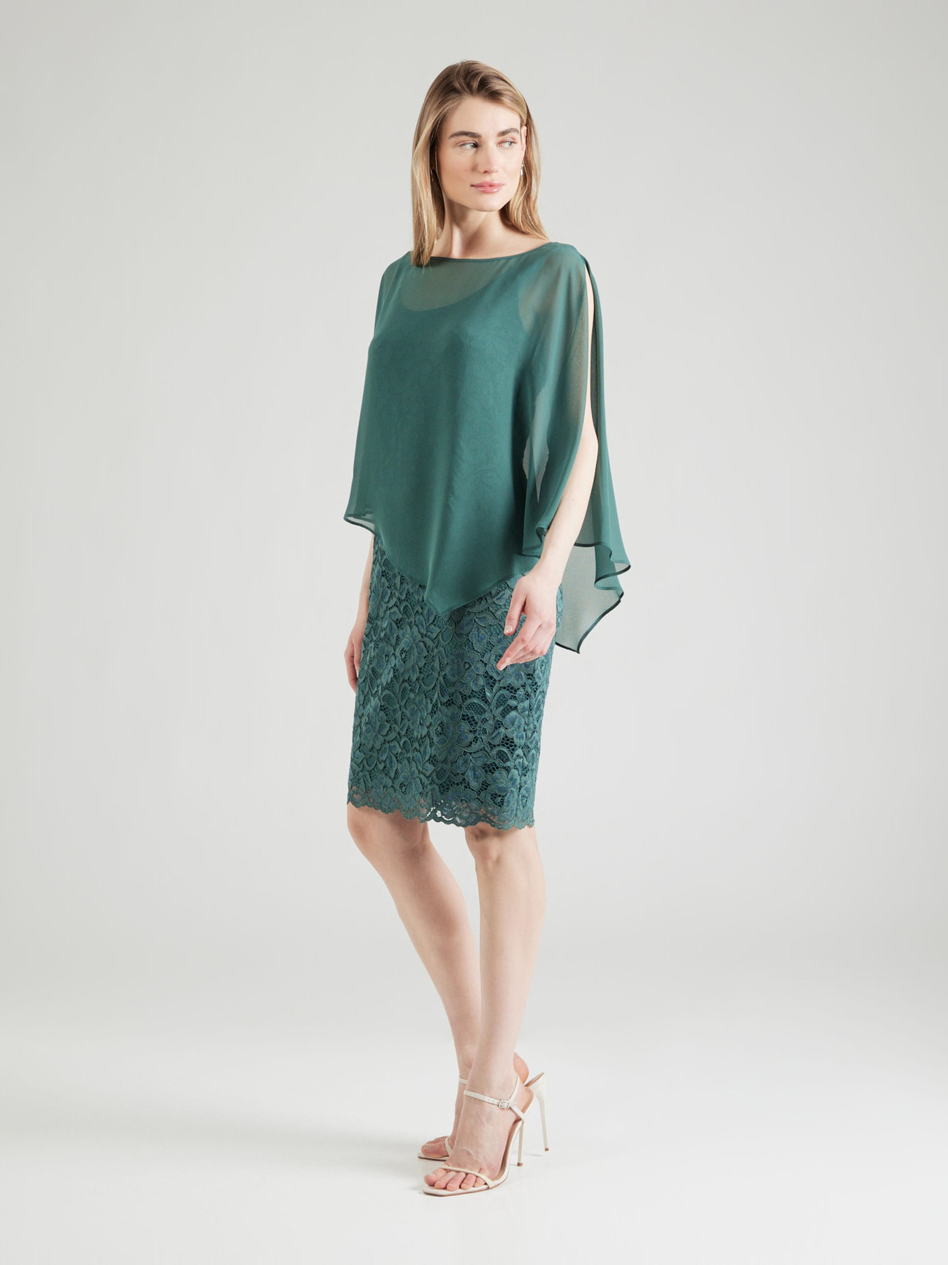 Vera Mont Koktejl obleka smaragd