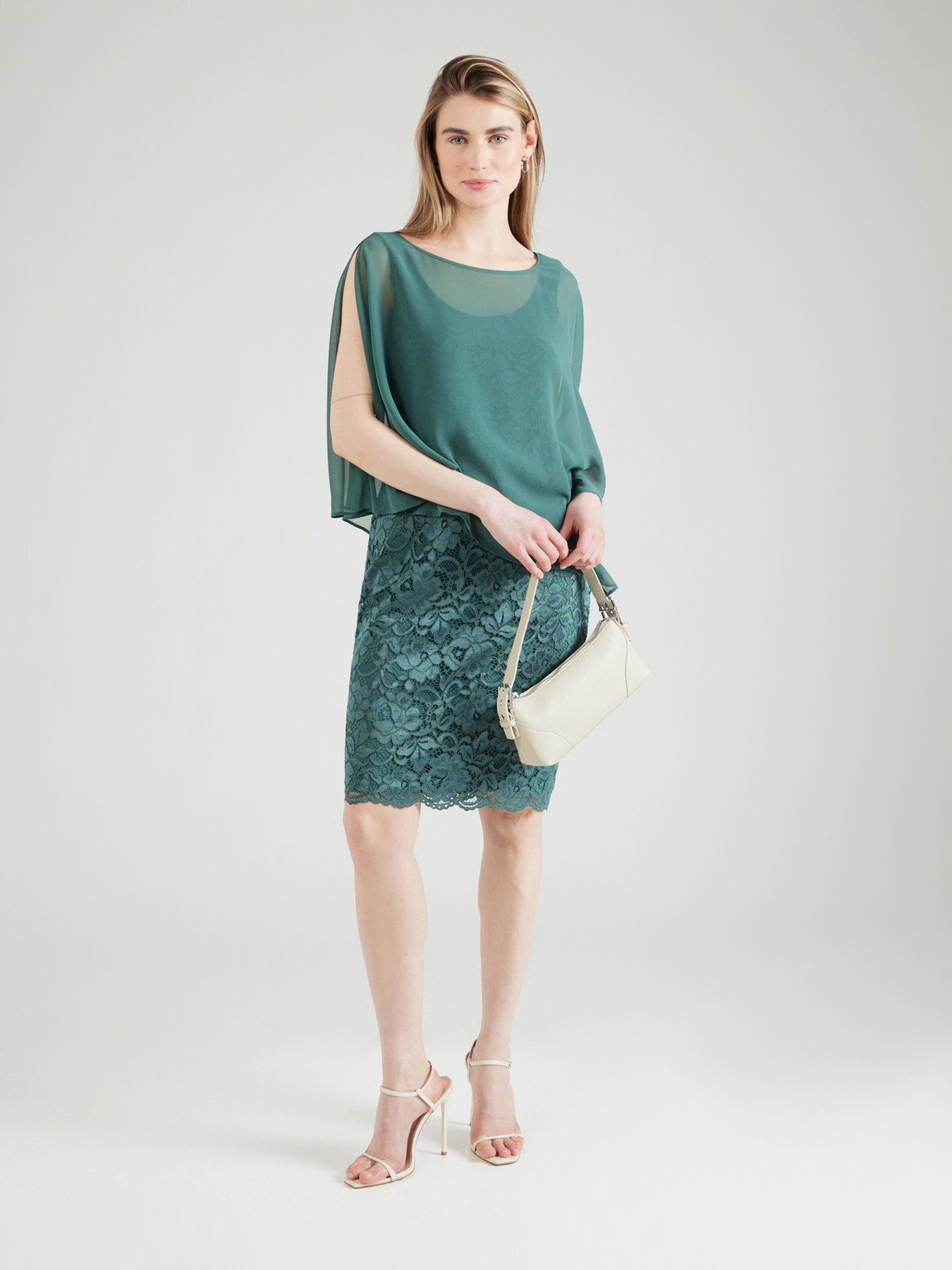 Vera Mont Koktejl obleka smaragd