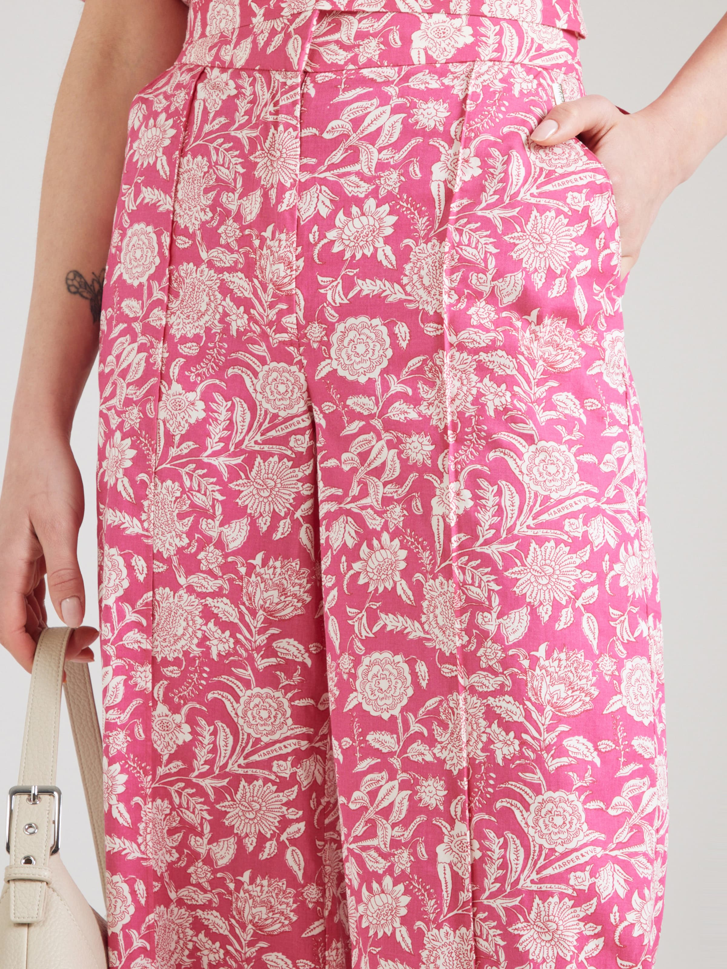 Harper & Yve Hlače roza / bela