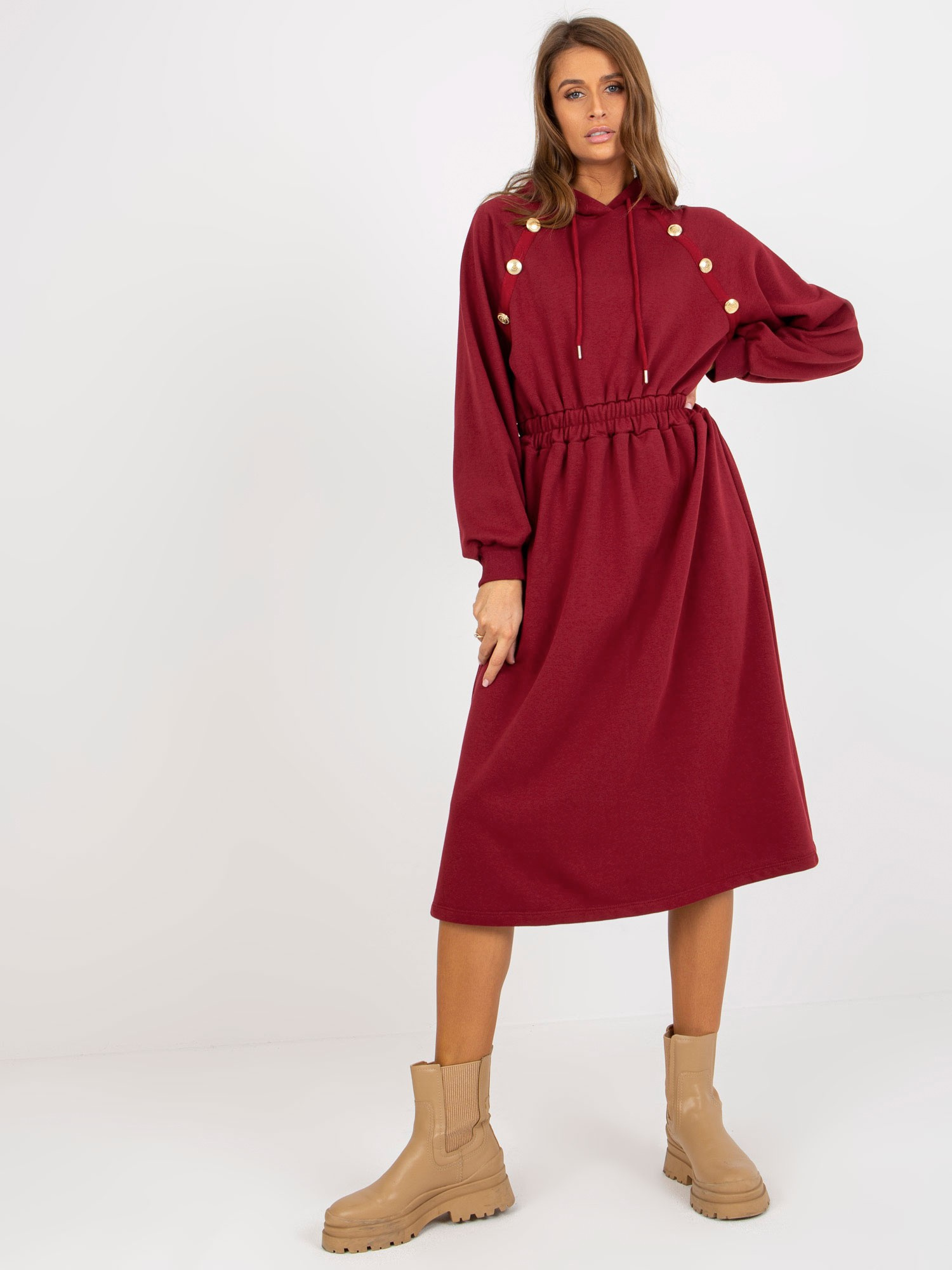 RELEVANCE Dress-RV-SK-8336.12P-burgundy