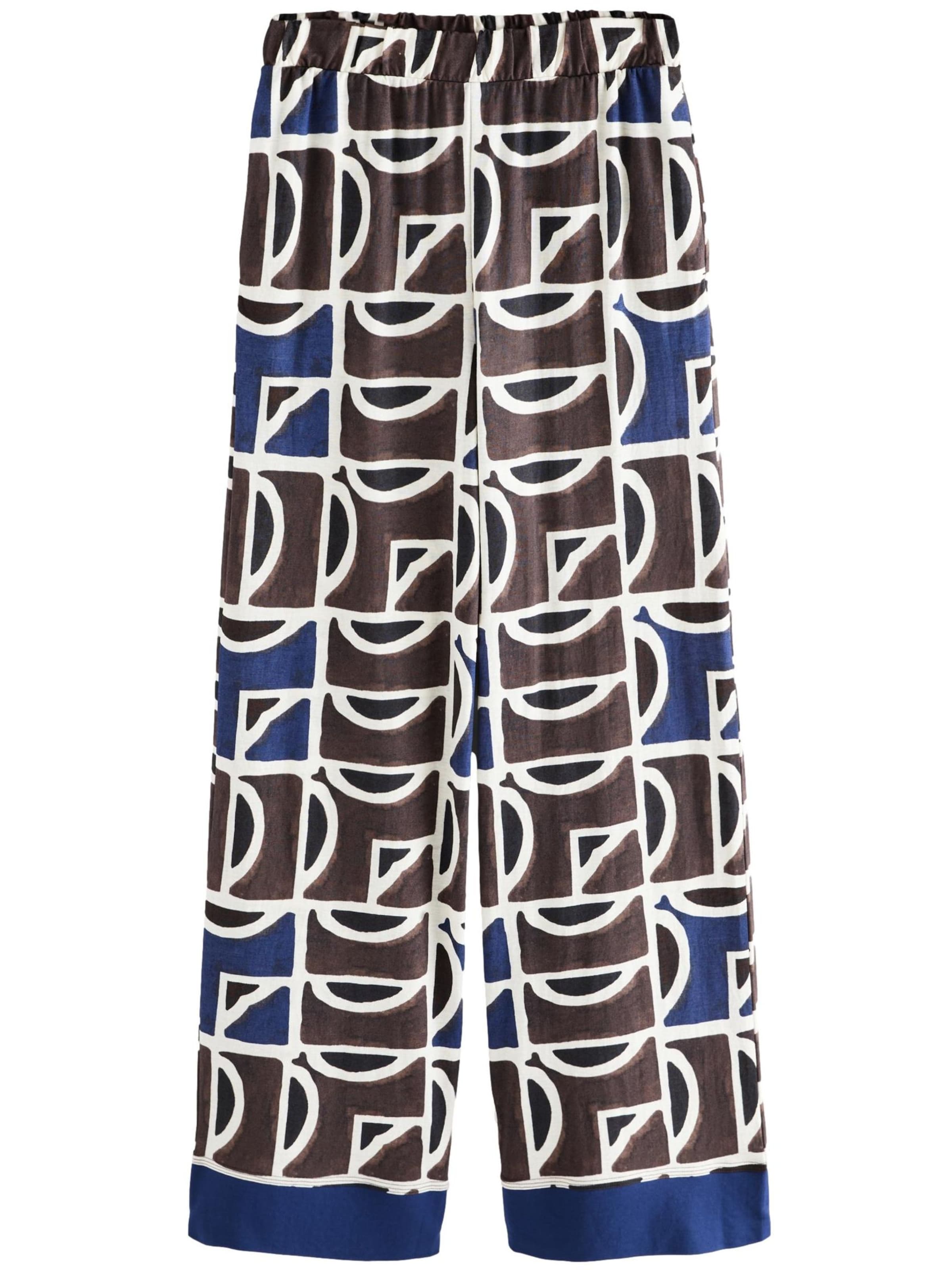 Next Hlače mornarska / temno rjava / črna / bela