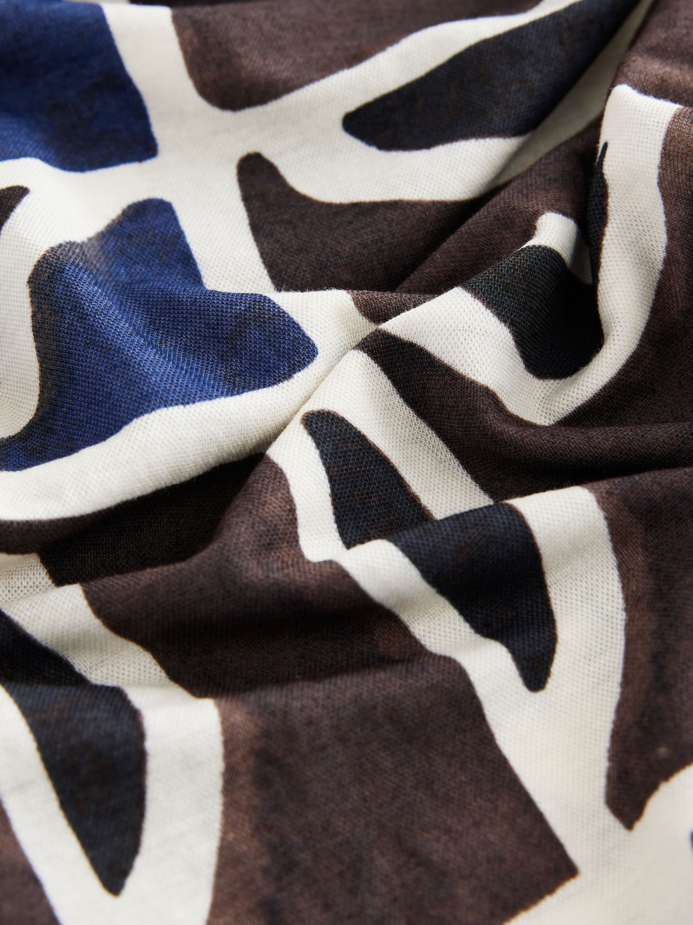 Next Hlače mornarska / temno rjava / črna / bela