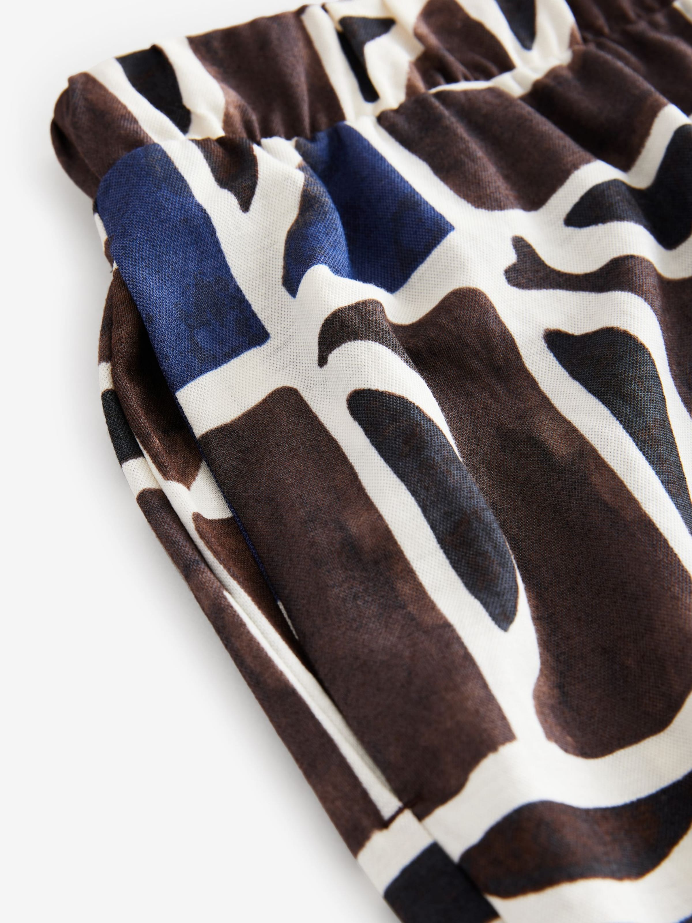 Next Hlače mornarska / temno rjava / črna / bela