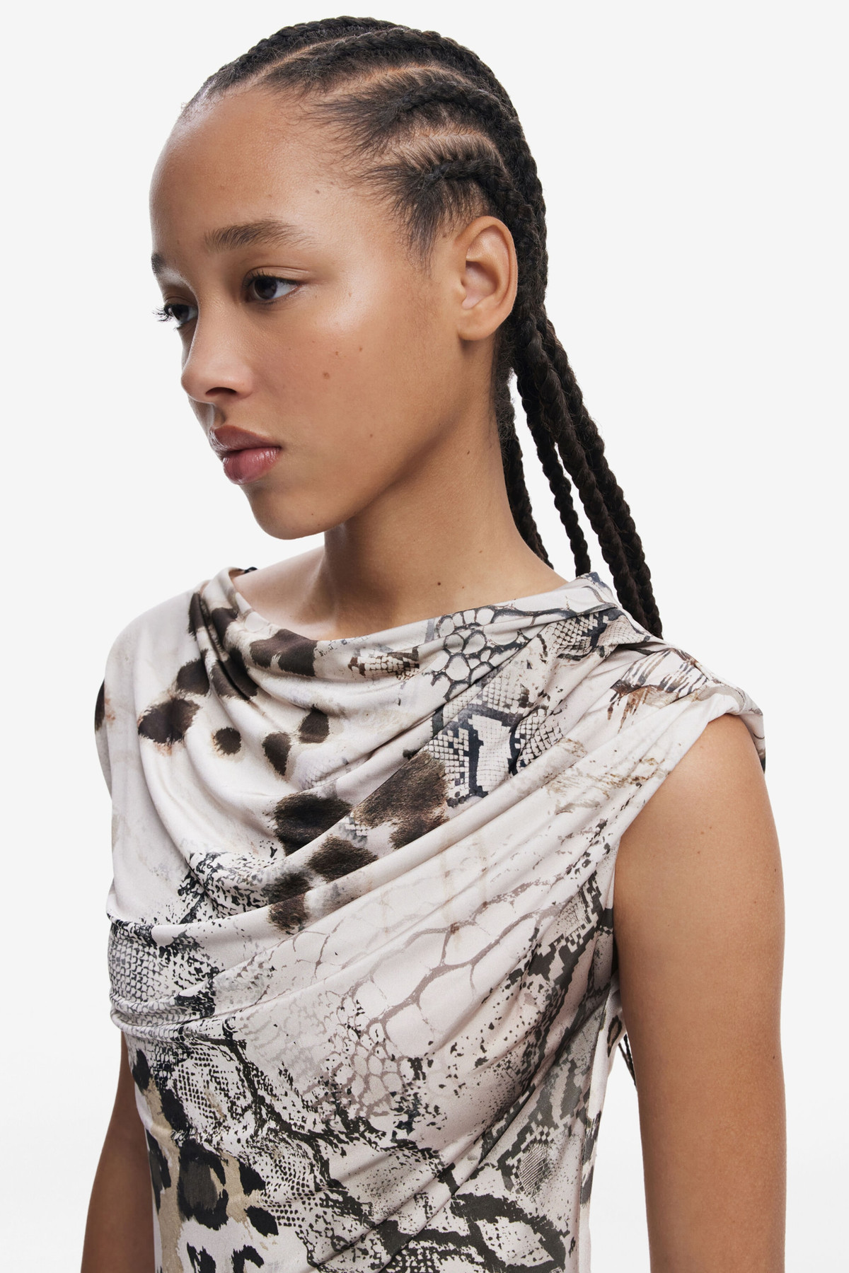 Desigual Poletna obleka bež / rjava / kapučino