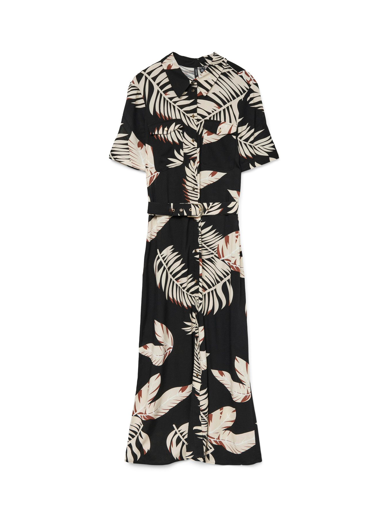 VERO MODA Dolga srajca 'VMEASY' bež / rjava / črna / bela