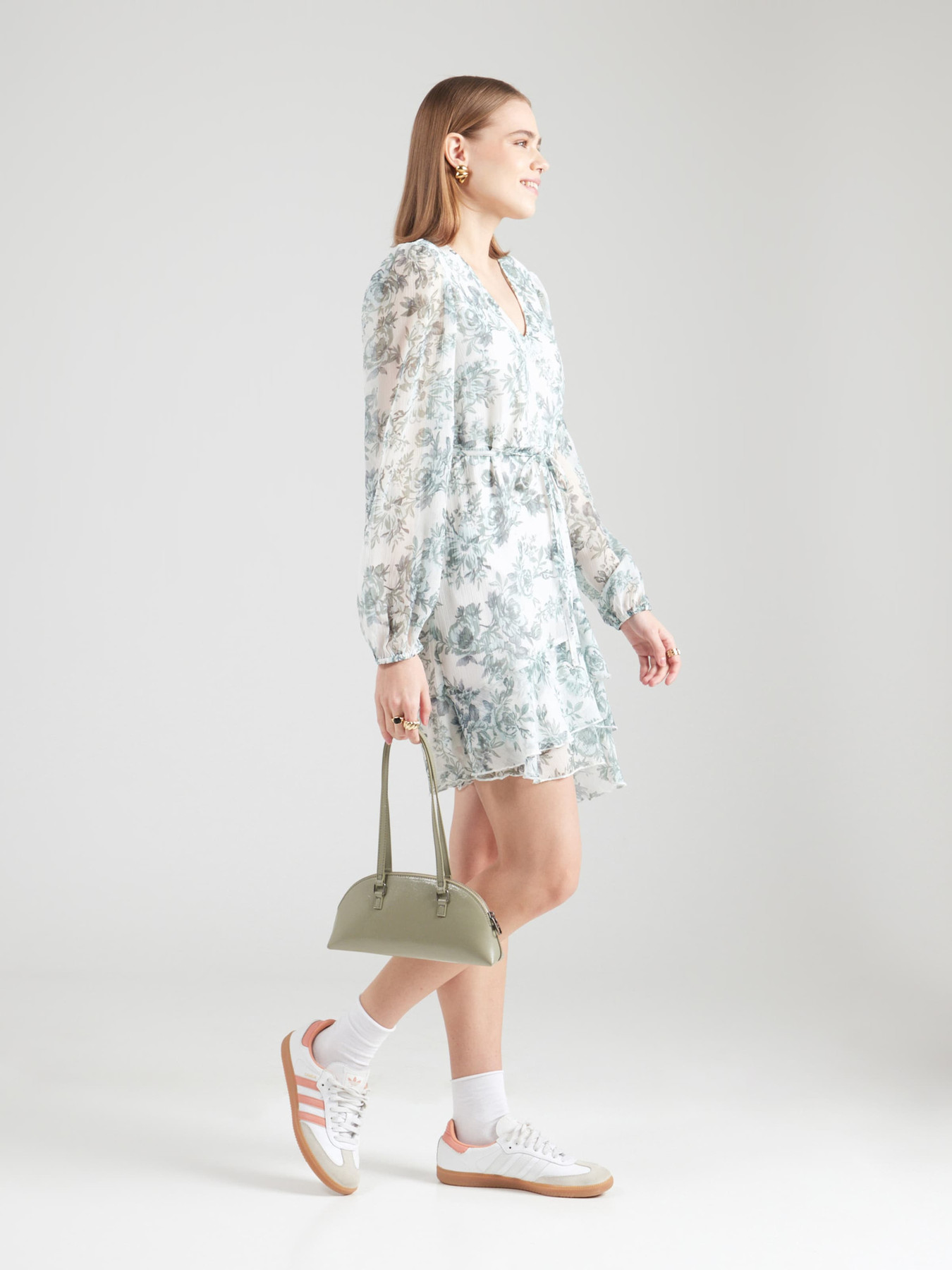 ONLY Obleka 'Miriam' dimno modra / zelena / bela