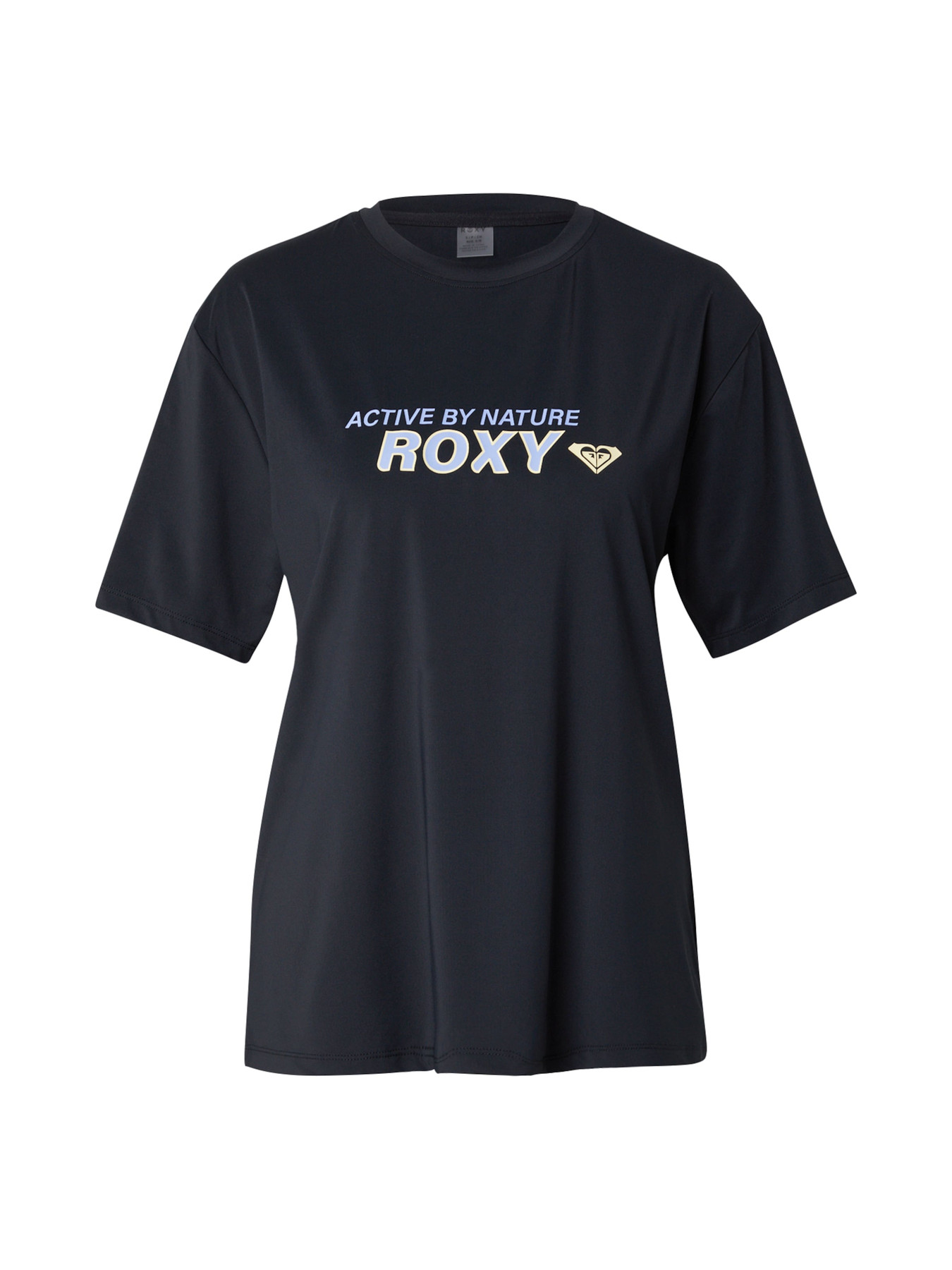 ROXY Majica 'Boundless Spirit' svetlo modra / pastelno rumena / črna