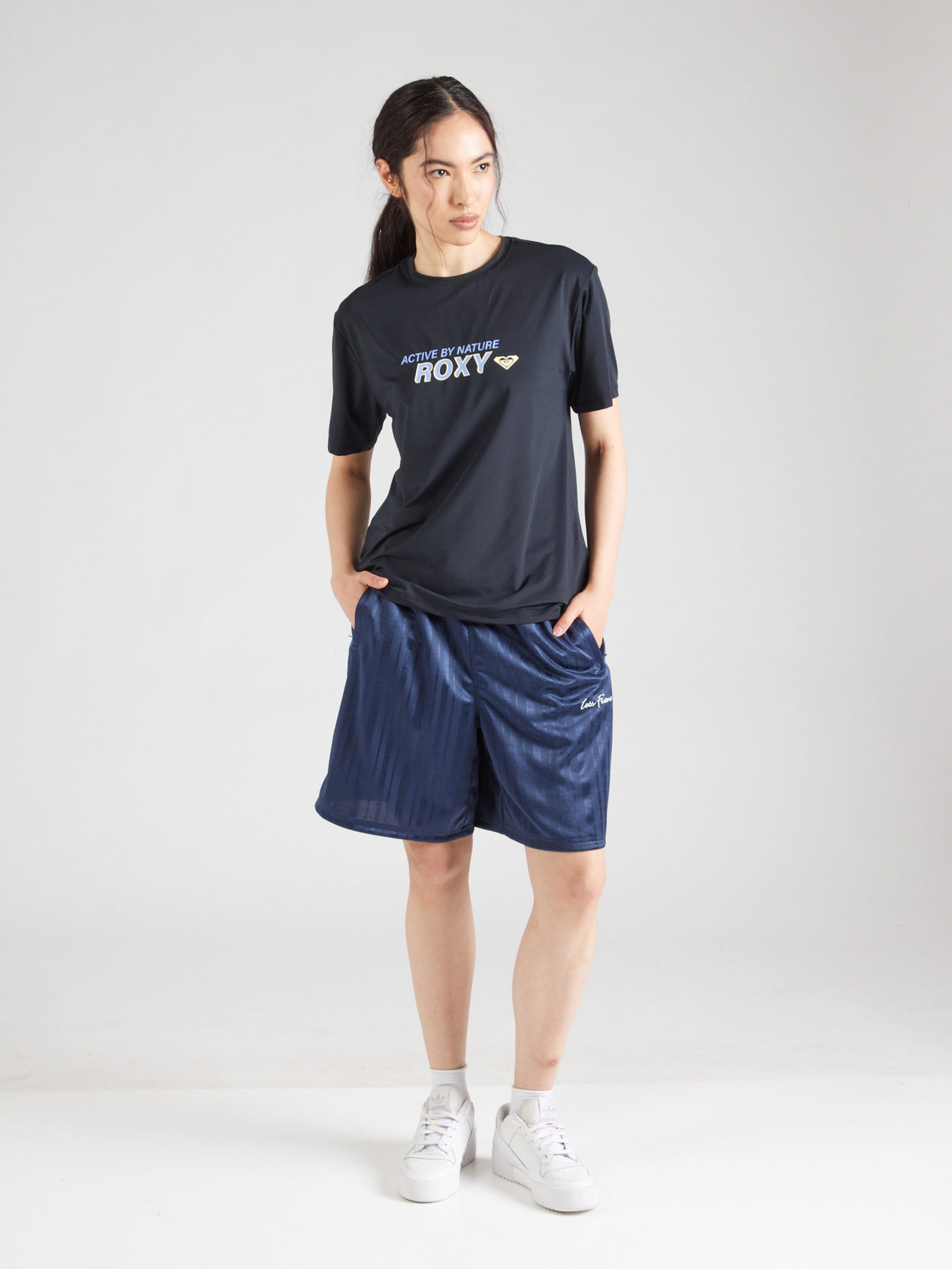 ROXY Majica 'Boundless Spirit' svetlo modra / pastelno rumena / črna