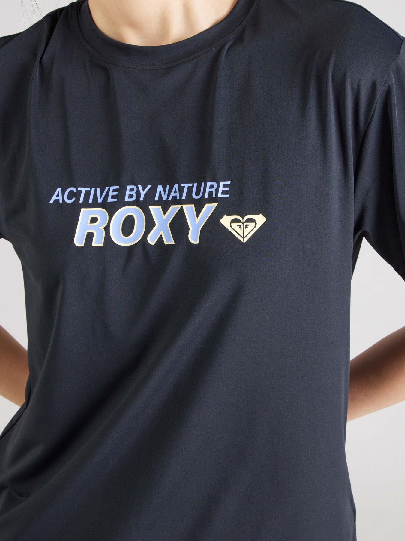 ROXY Majica 'Boundless Spirit' svetlo modra / pastelno rumena / črna