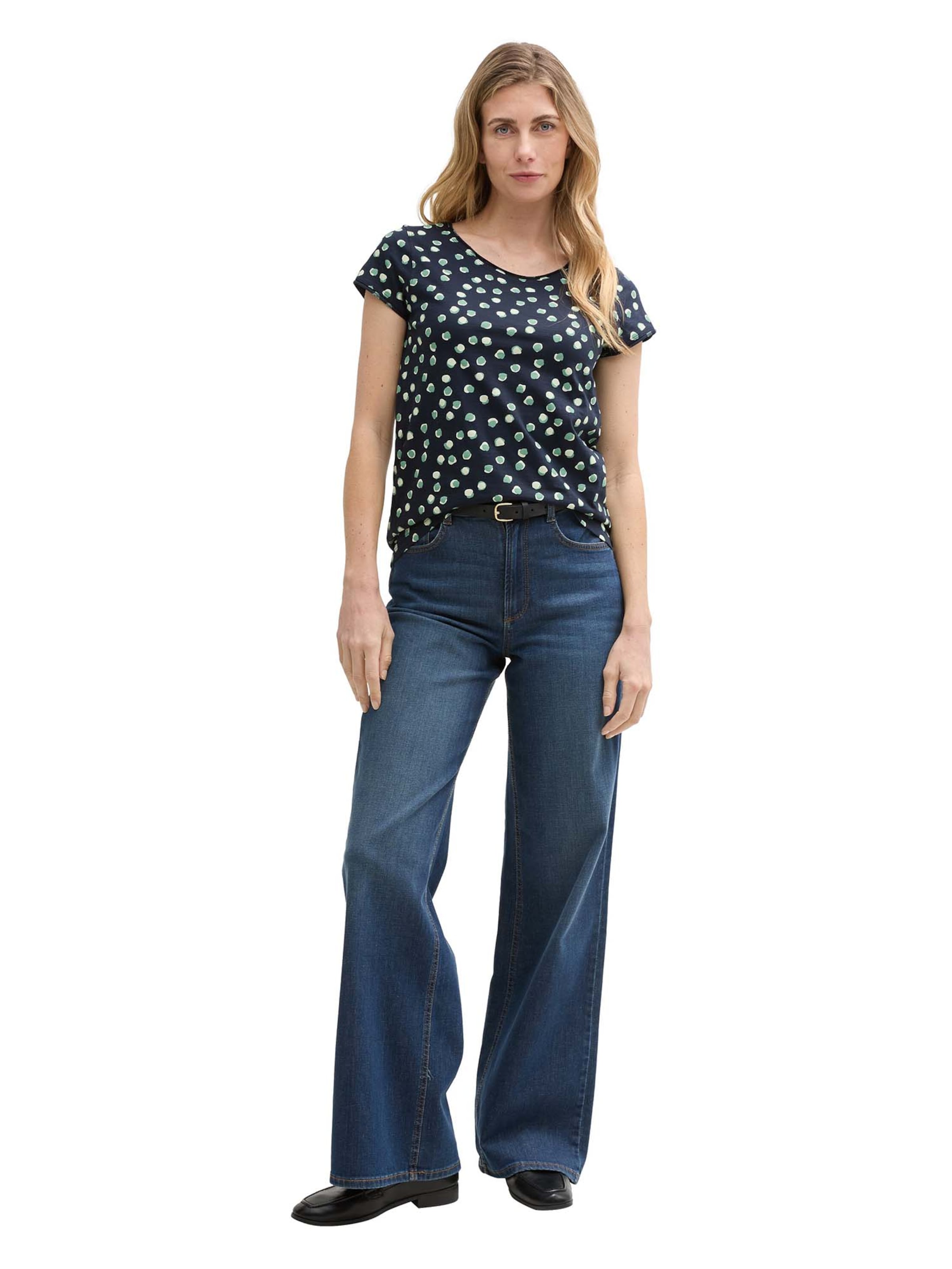 TOM TAILOR Majica mornarska / meta / off-bela